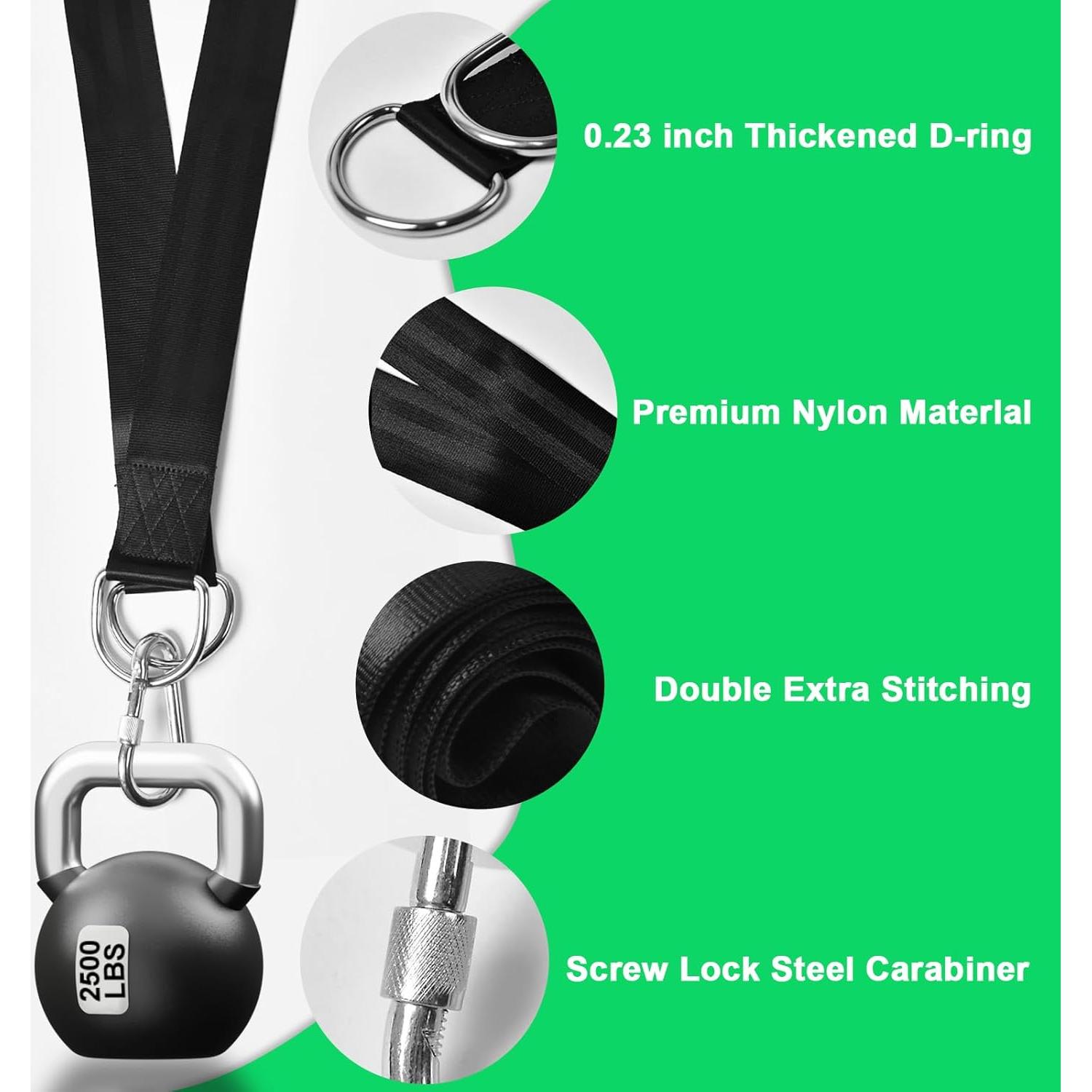 Kit de correas colgantes WILDJUE para columpios de árbol 1.52m