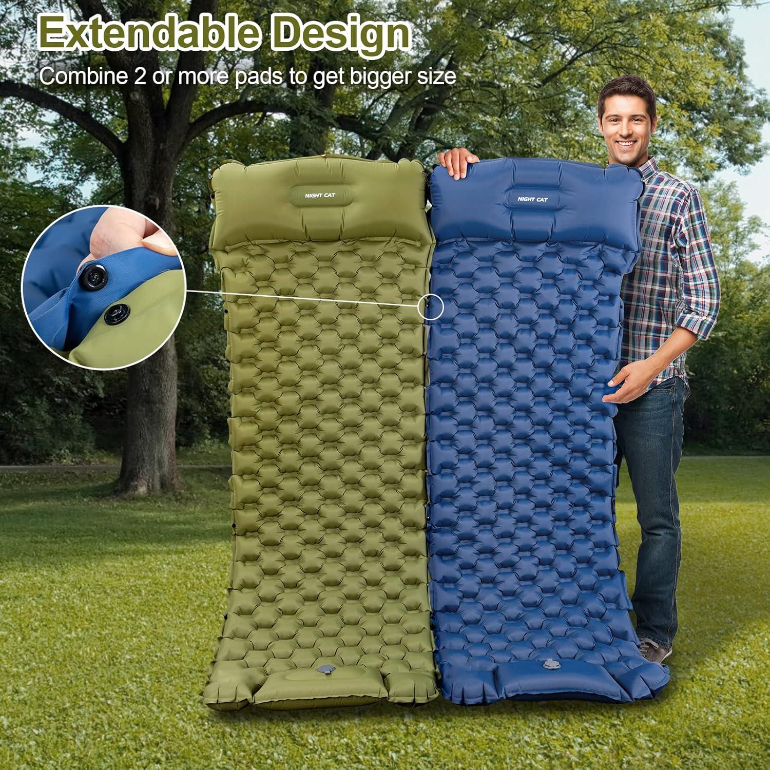 Almohadilla Inflable Night Cat para Dormir 195x65cm con Bomba