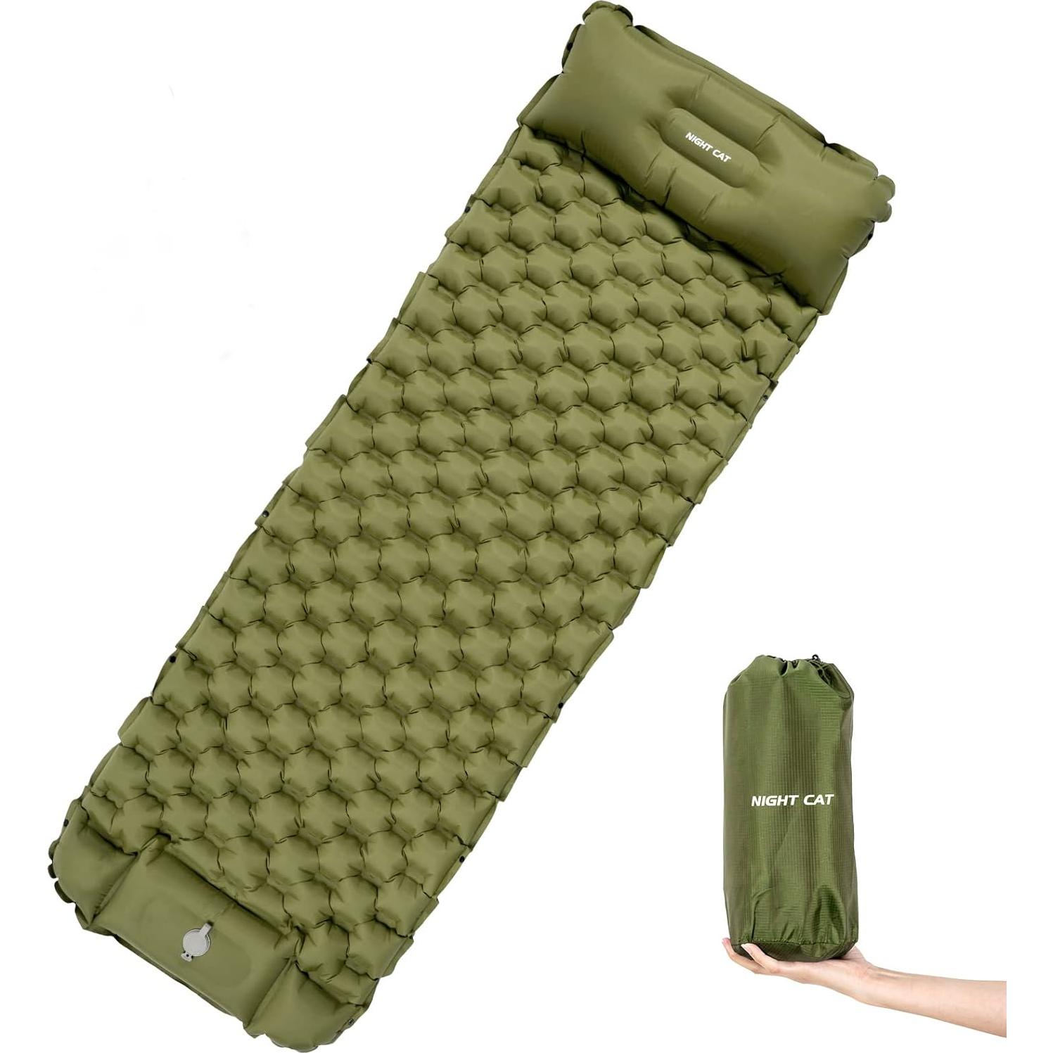 Almohadilla Inflable Night Cat para Dormir 195x65cm con Bomba