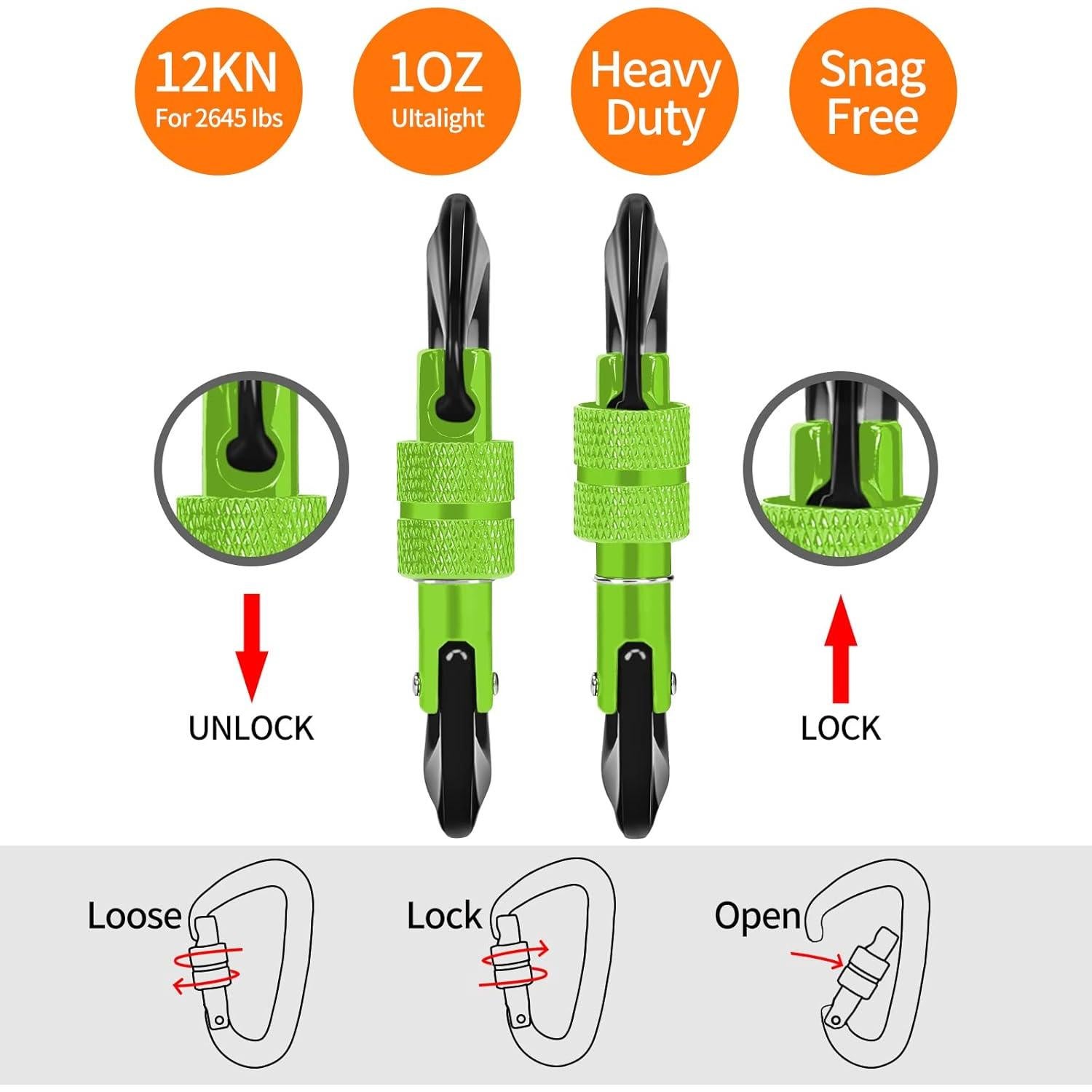Ganchos de Carabineros B-Mardi 12kN Aluminio Multiusos