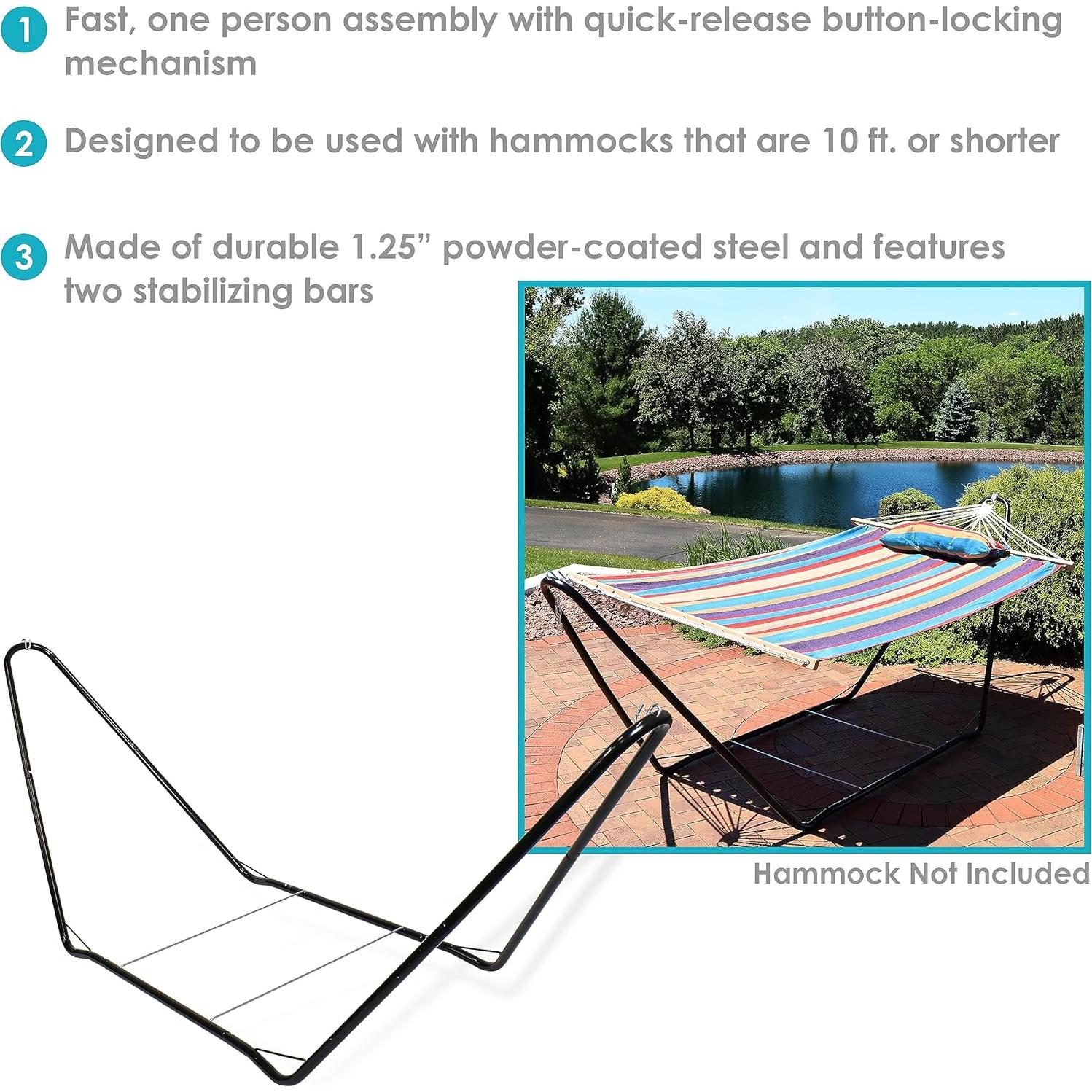Soporte de Hamaca Portátil Sunnydaze de Acero 3m Negro