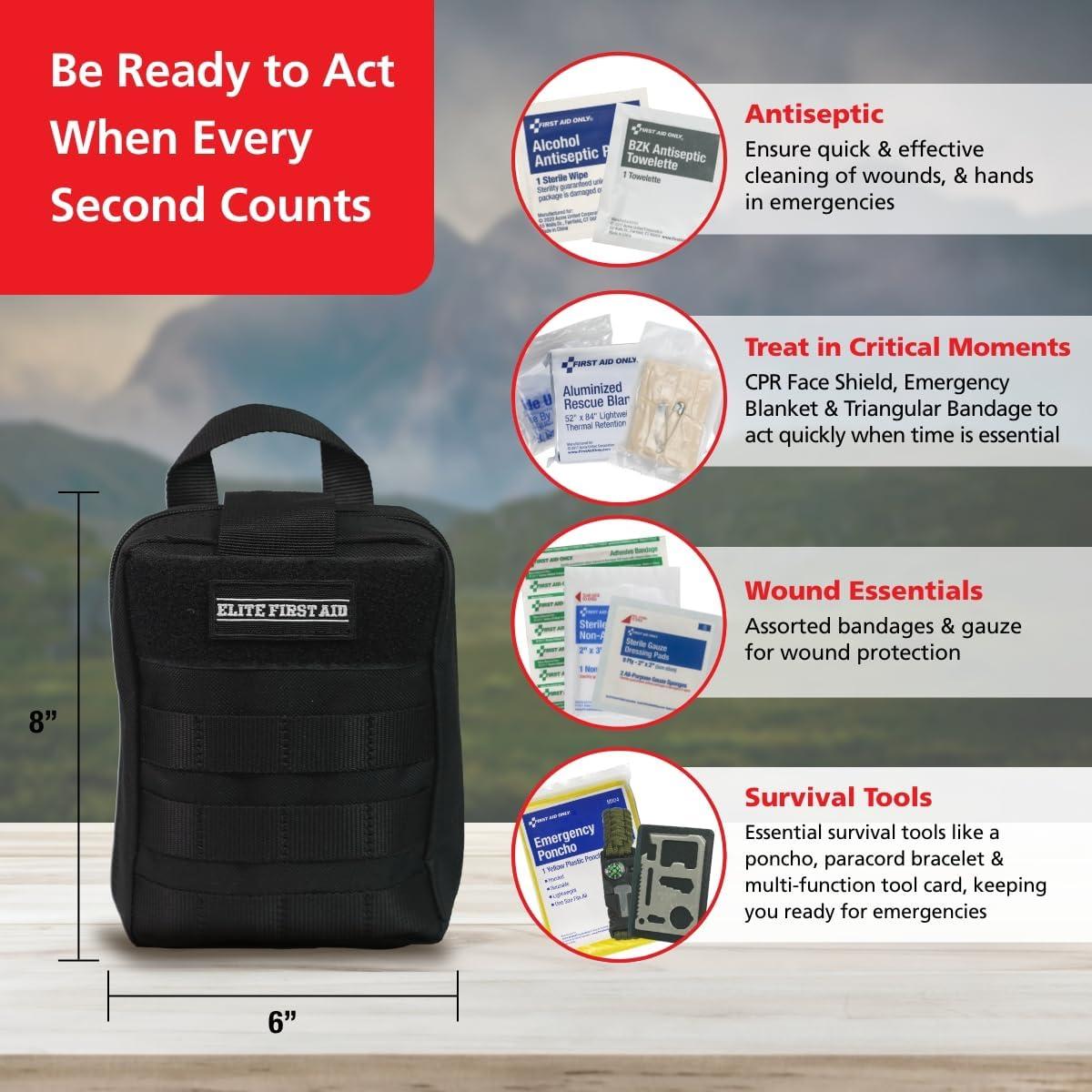 Kit de Primeros Auxilios de Supervivencia Elite First Aid 225 Pzs