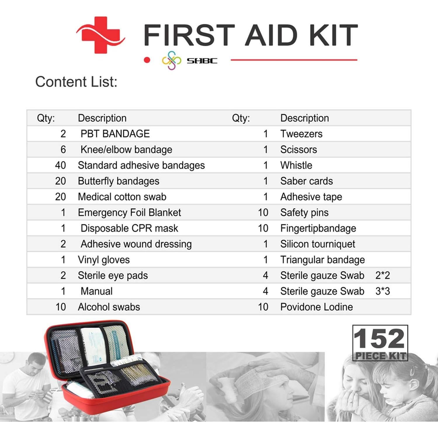Kit de Primeros Auxilios SHBC 139 Piezas Compacto Impermeable
