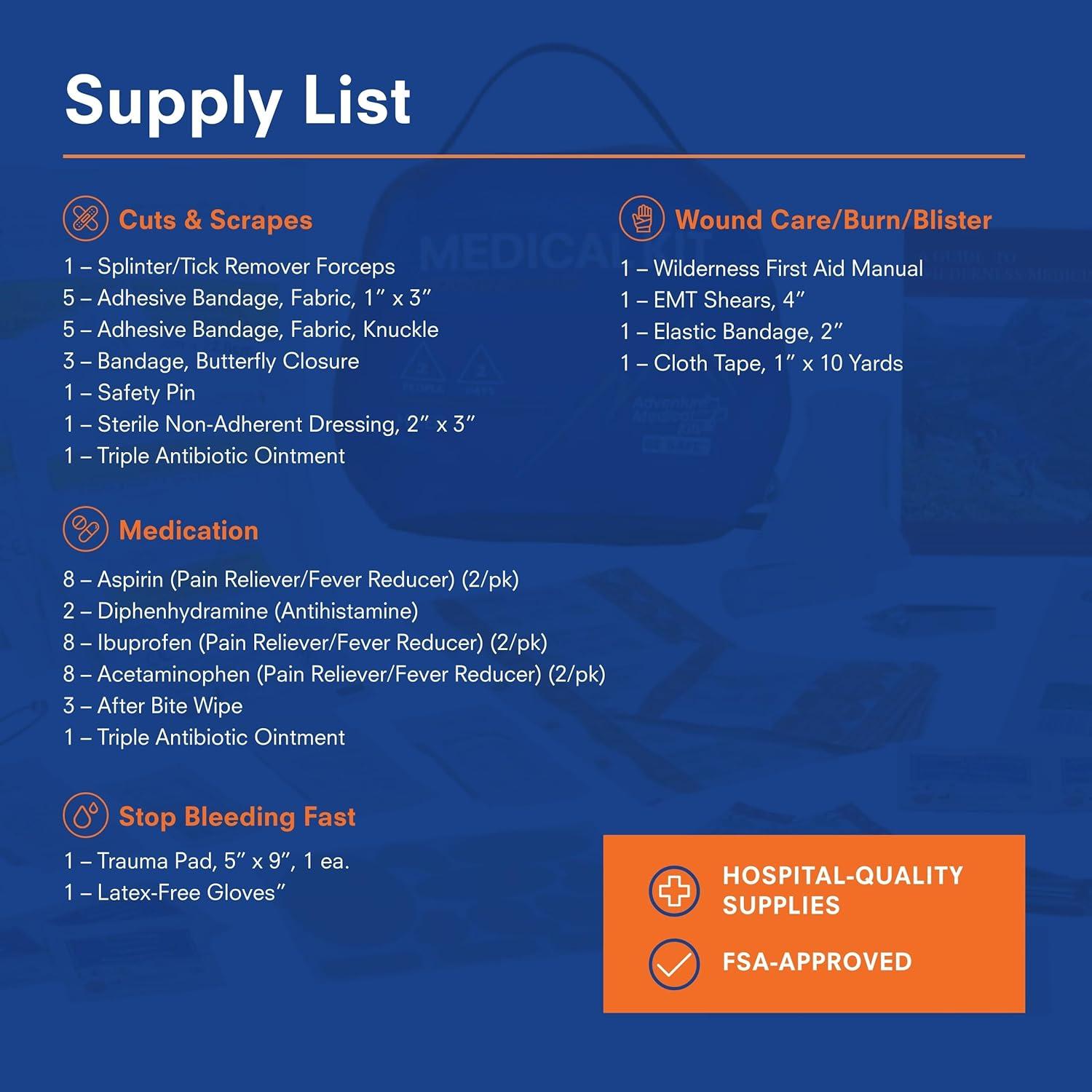 Kit de Primeros Auxilios Adventure Medical Kits - Senderismo - Para 2 Personas - Incluye Almohadilla de Trauma y Guía