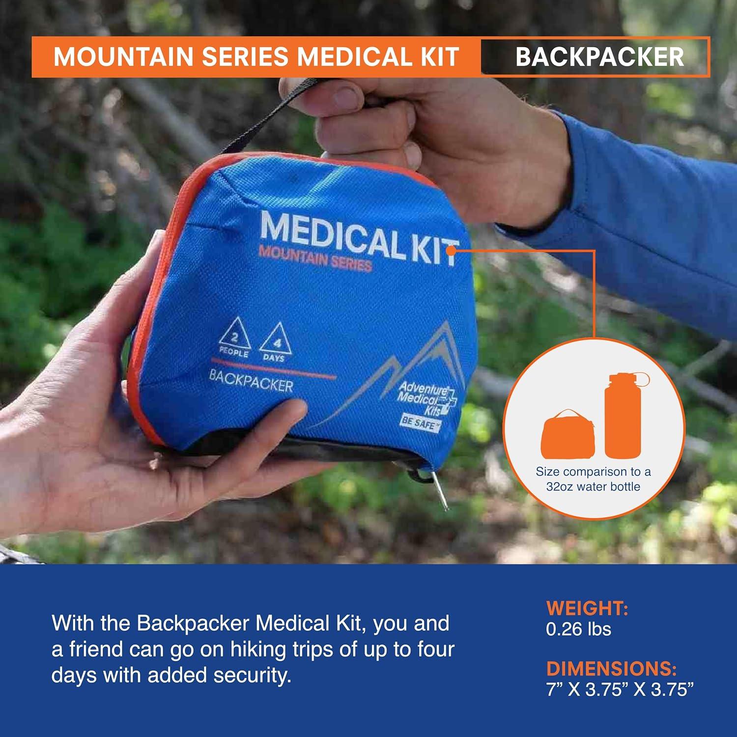 Kit Médico de Primeros Auxilios Adventure Medical Kits - Mochilero - Para 2 Personas - 4 Días - Azul/Naranja