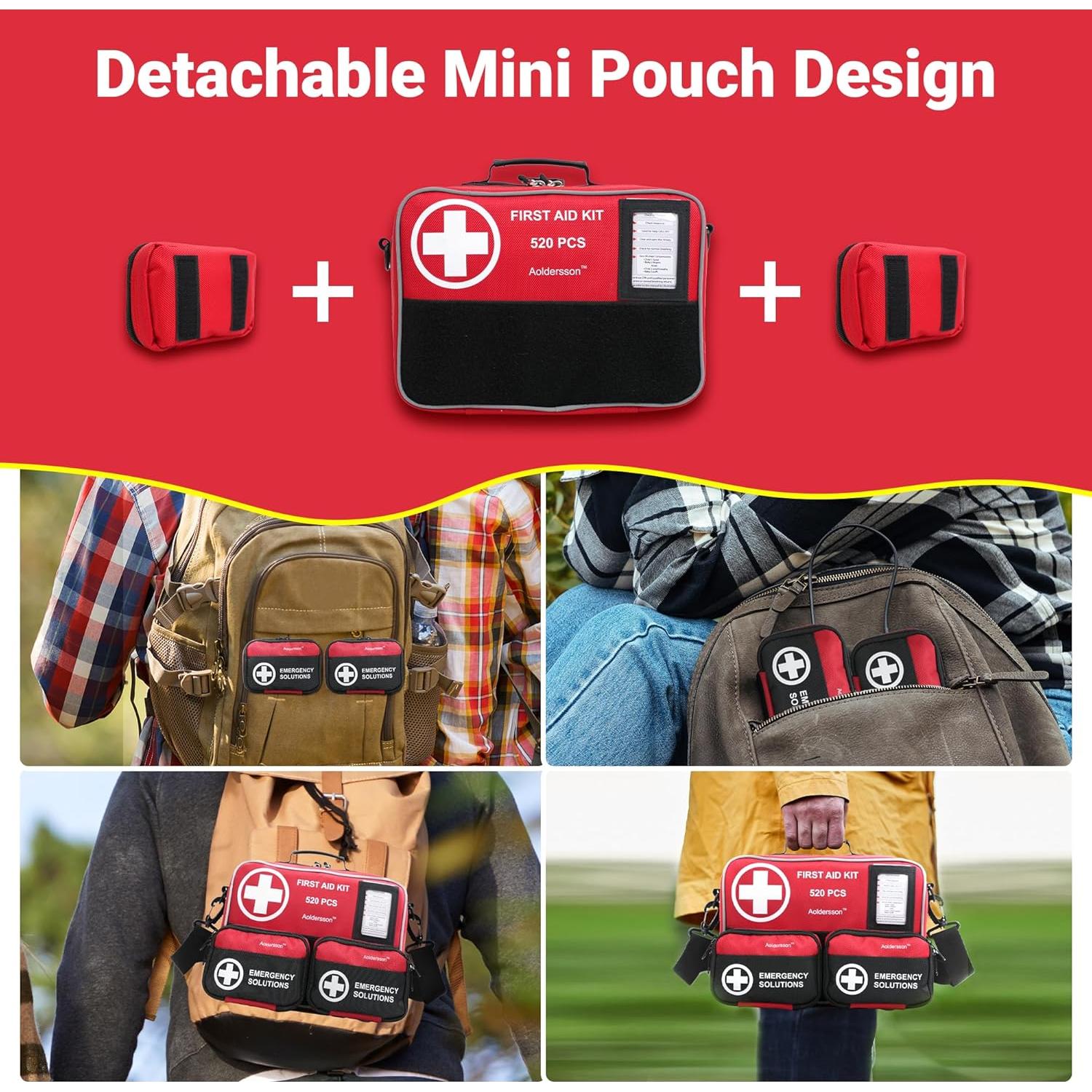 Kit de Primeros Auxilios Aoldersson 520 Piezas para Emergencias