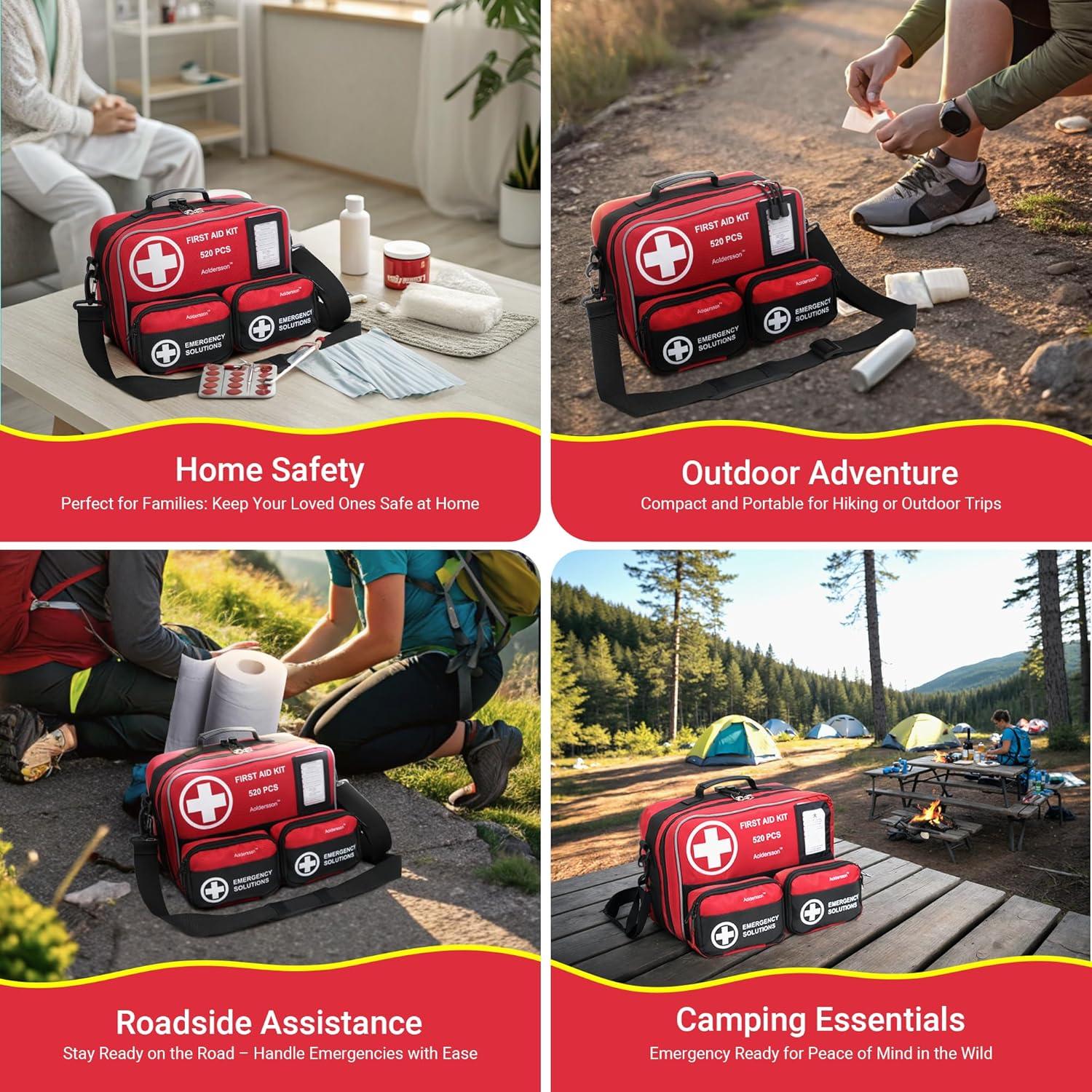 Kit de Primeros Auxilios Aoldersson 520 Piezas para Emergencias