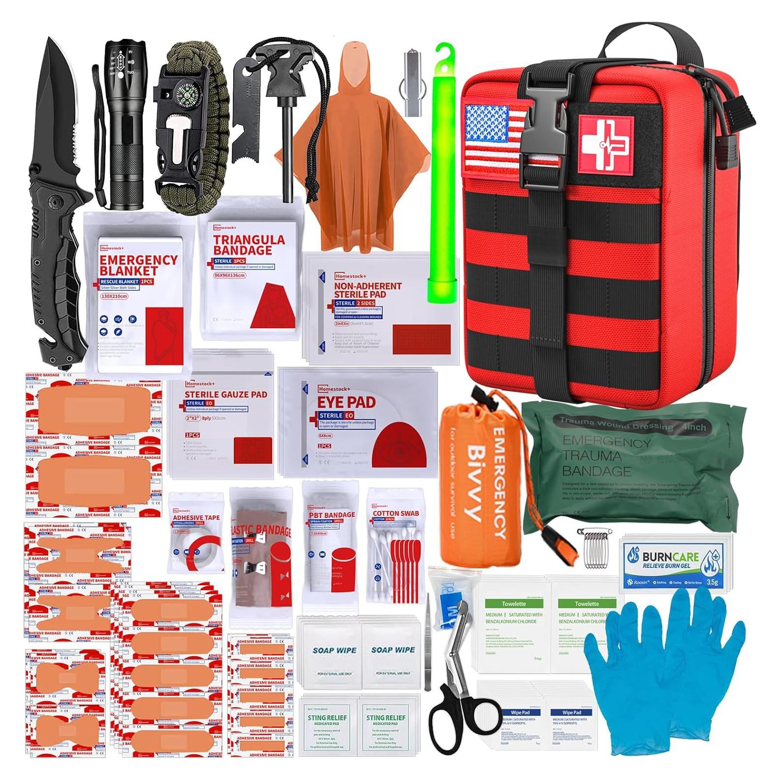 Kit de Primeros Auxilios Homestock Molle Rojo 20x12x15 cm