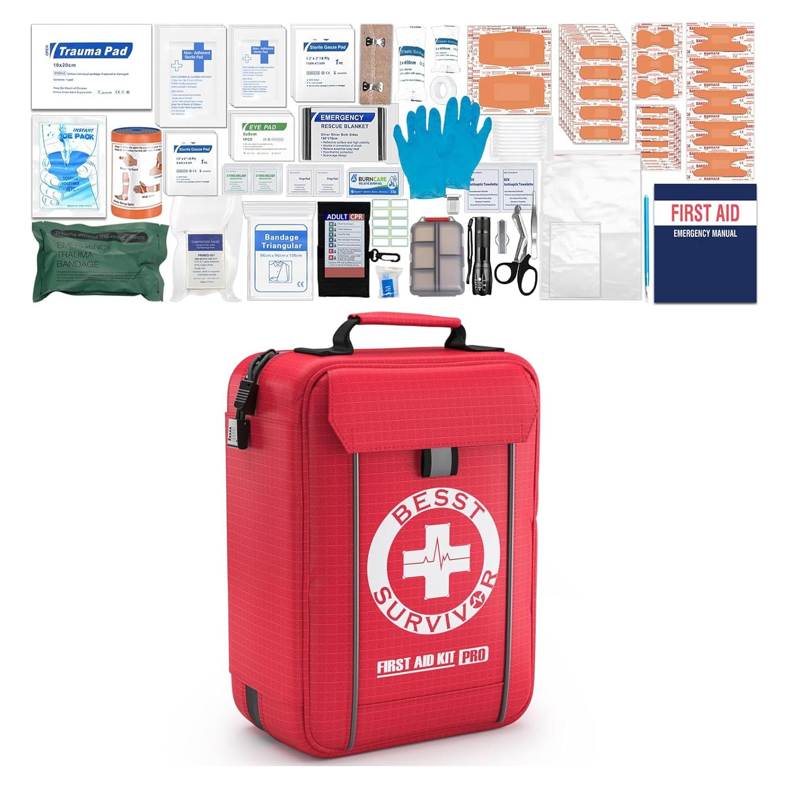 Kit de Primeros Auxilios Besst Survivor - 265 Piezas para Emergencias