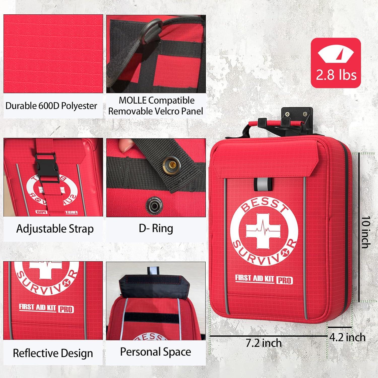 Kit de Primeros Auxilios Besst Survivor - 265 Piezas para Emergencias
