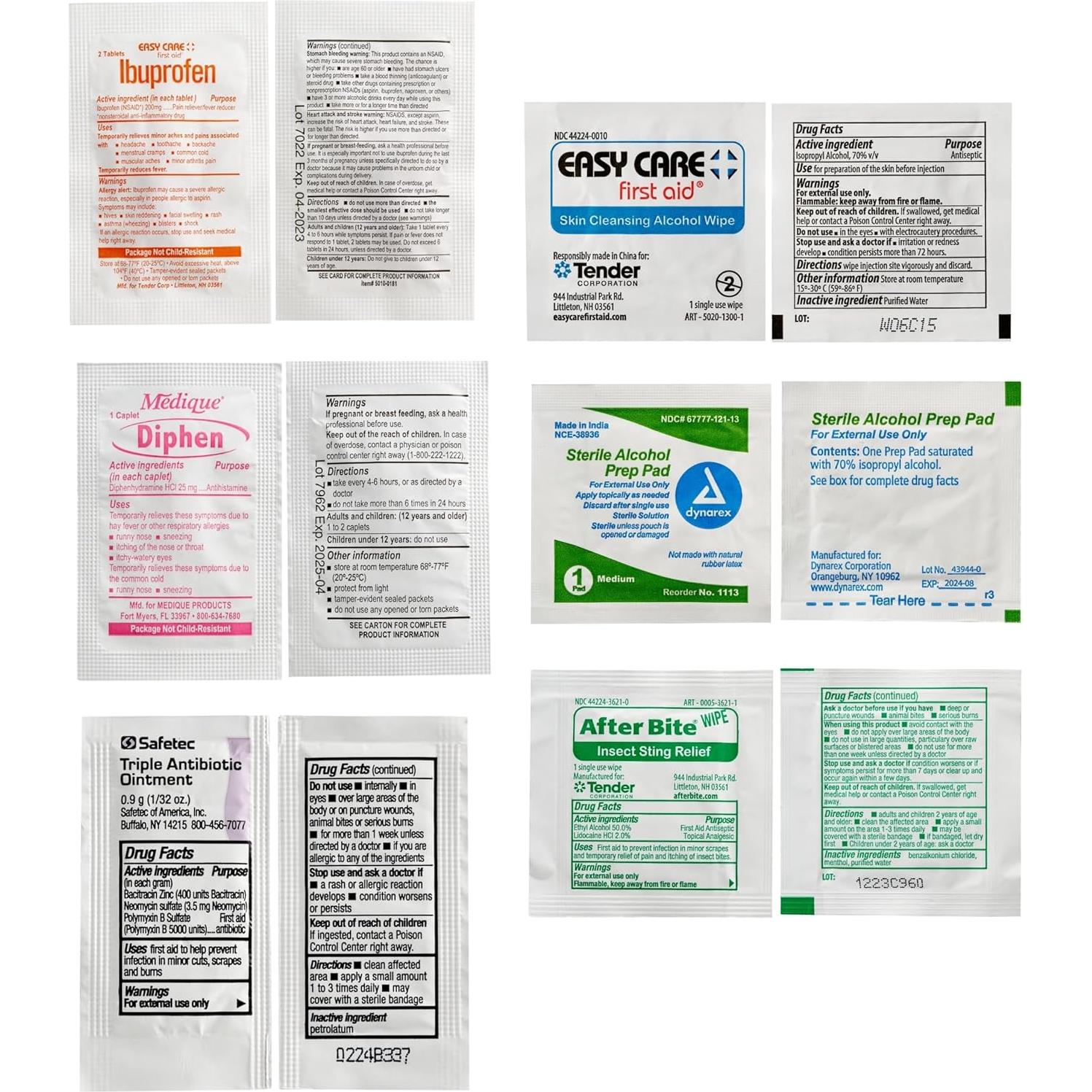 Kit Médico Ultraligero a Prueba de Agua - 1 Persona - 1-2 Días