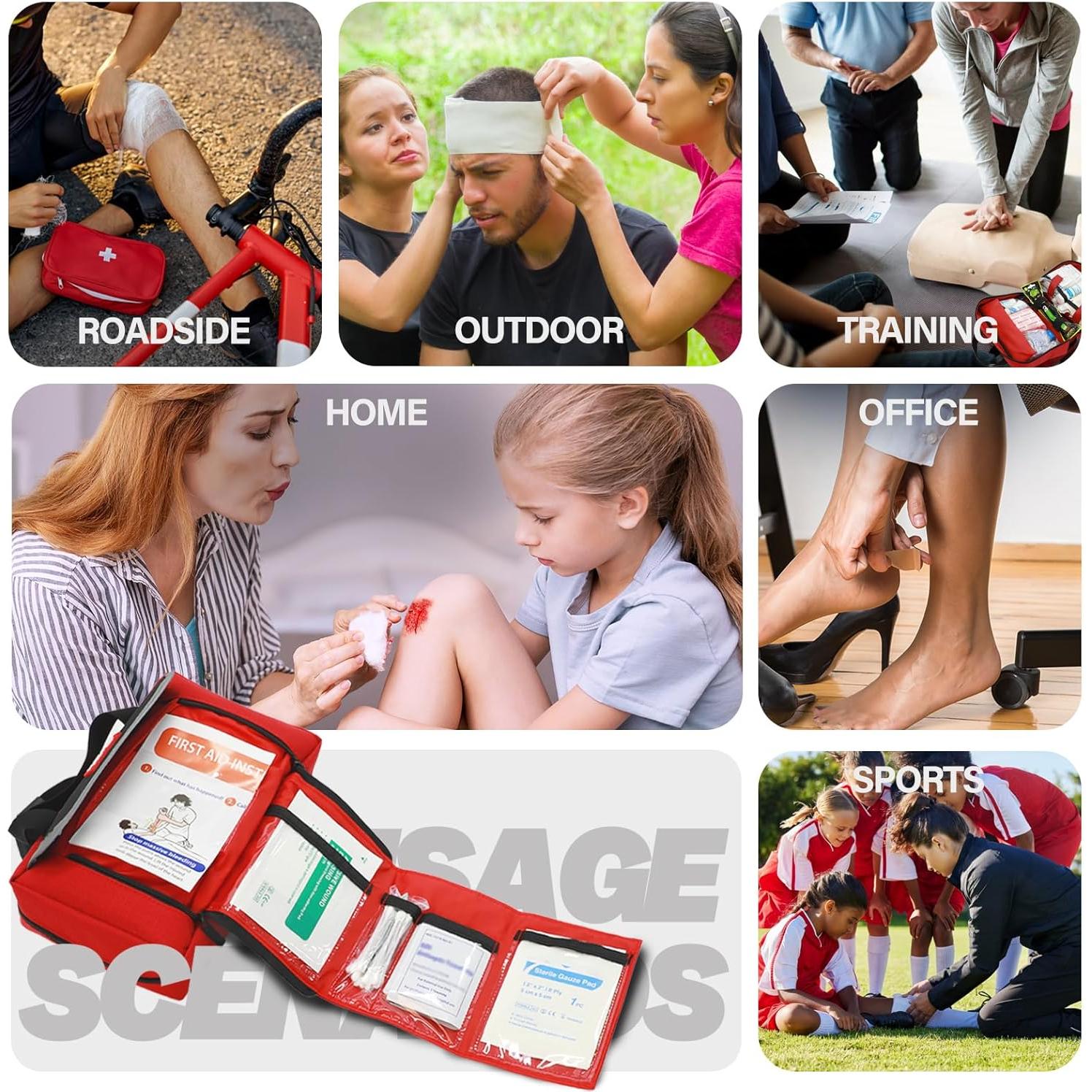 Kit de Primeros Auxilios Kitgo 218 Piezas Compacto Rojo