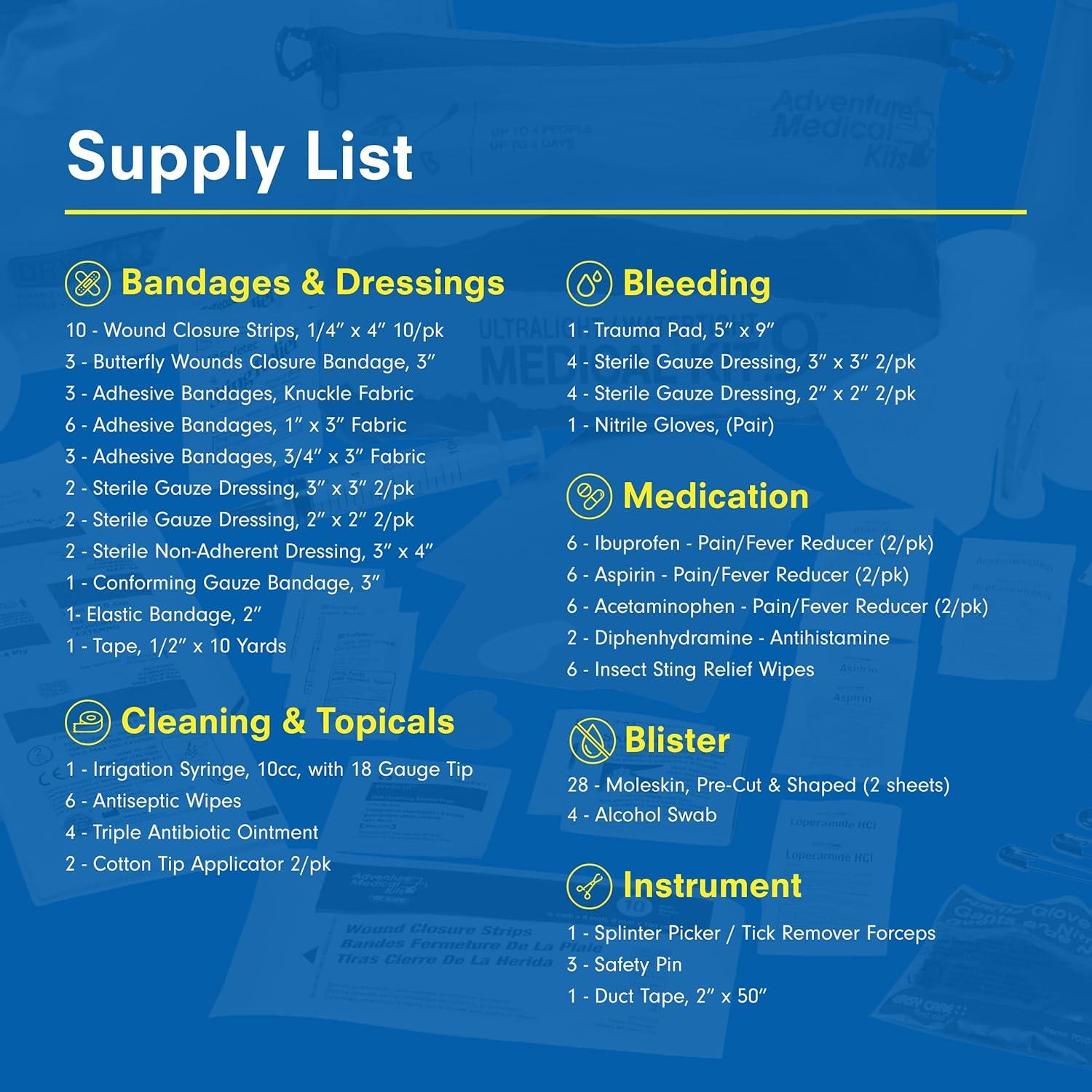 Kit Médico Ultraligero Adventure Medical Kits - 4 Personas, 4 Días