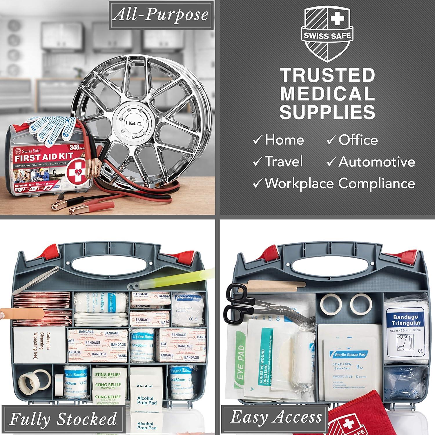 Kit de Emergencia para Automóviles Swiss Safe 378 Piezas