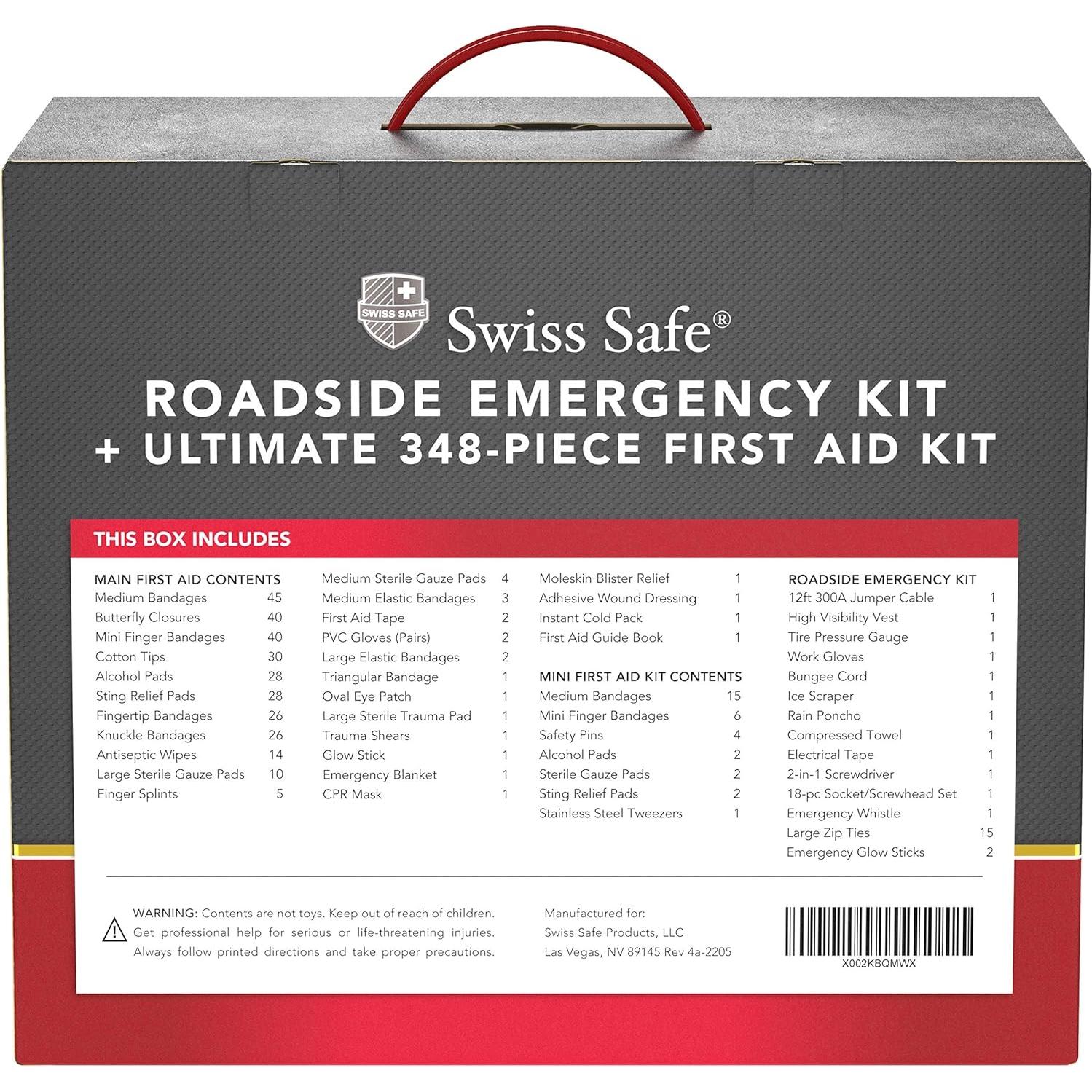 Kit de Emergencia para Automóviles Swiss Safe 378 Piezas