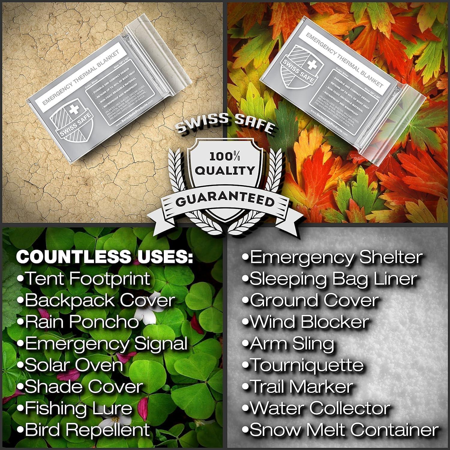 Mantas Térmicas de Emergencia XL Swiss Safe - Paquete de 25