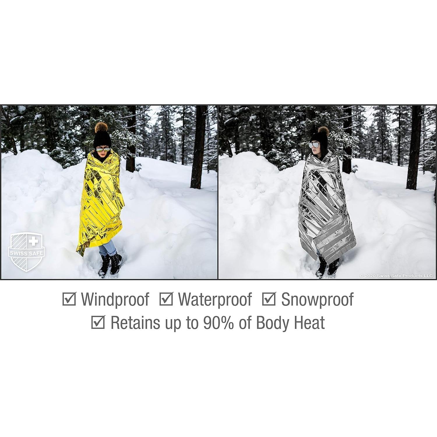 Mantas Térmicas de Emergencia XL Swiss Safe - Paquete de 25