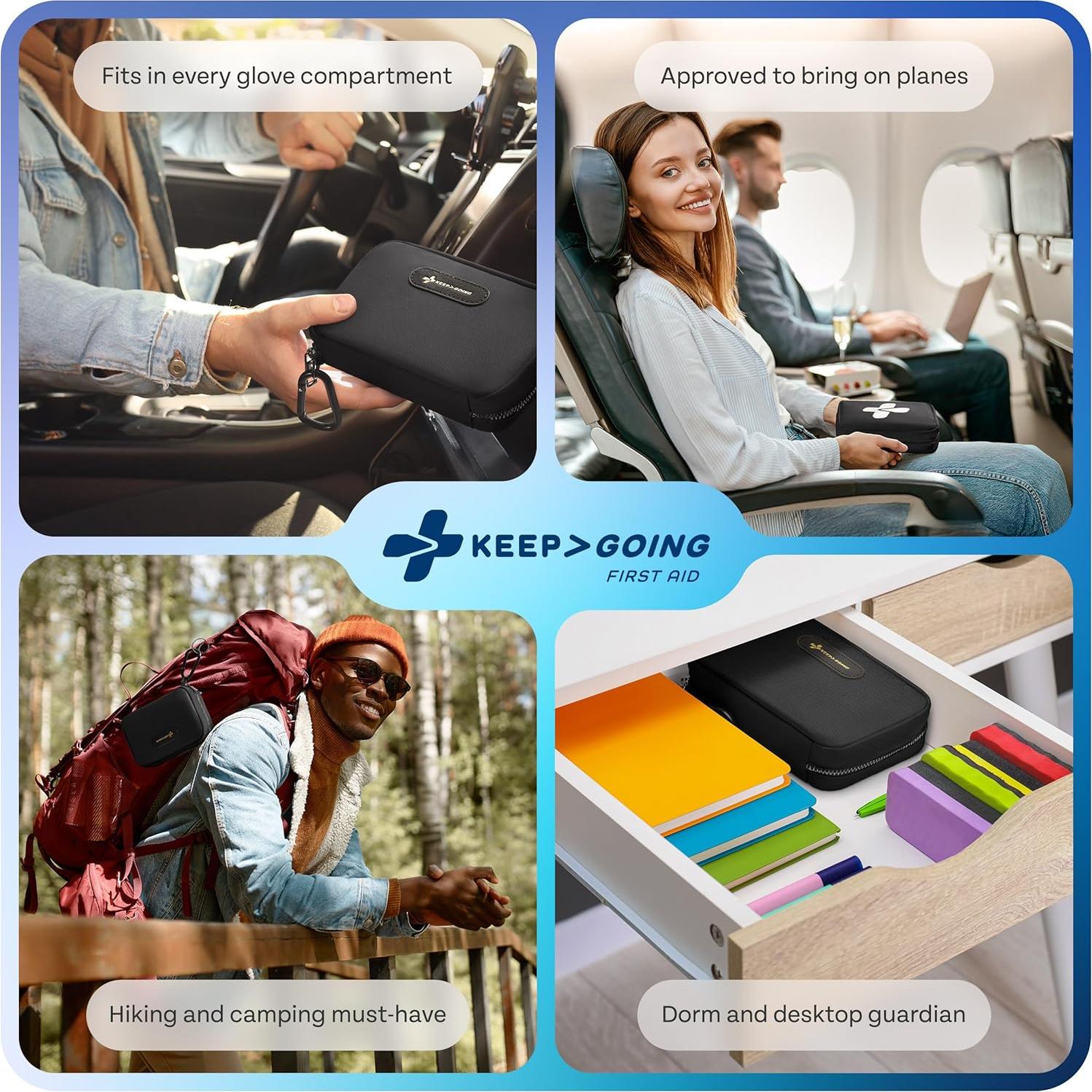 Kit de Primeros Auxilios KeepGoing para Coche y Viajes - 290g