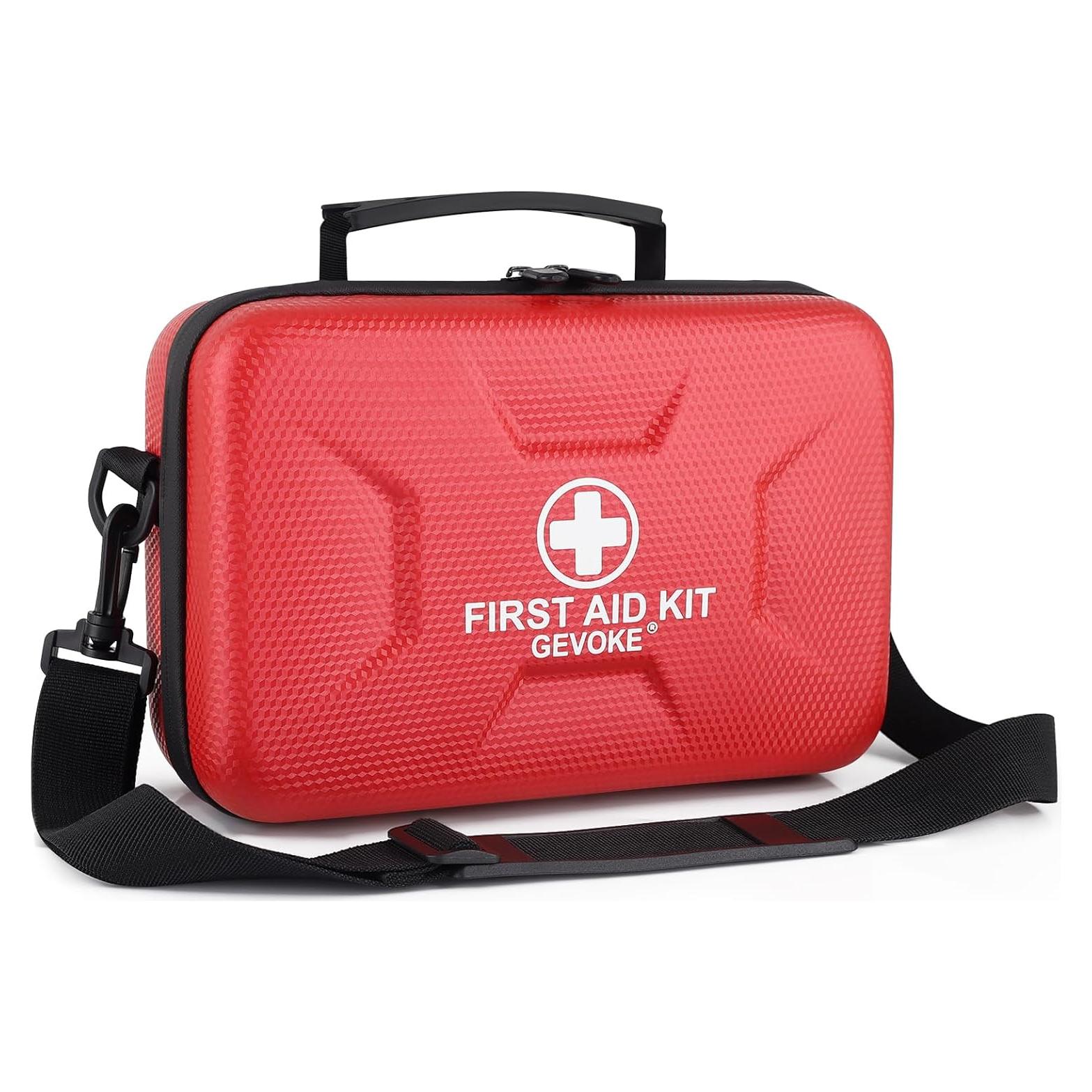 Kit de Primeros Auxilios GEVOKE 410 Piezas Impermeable Rojo