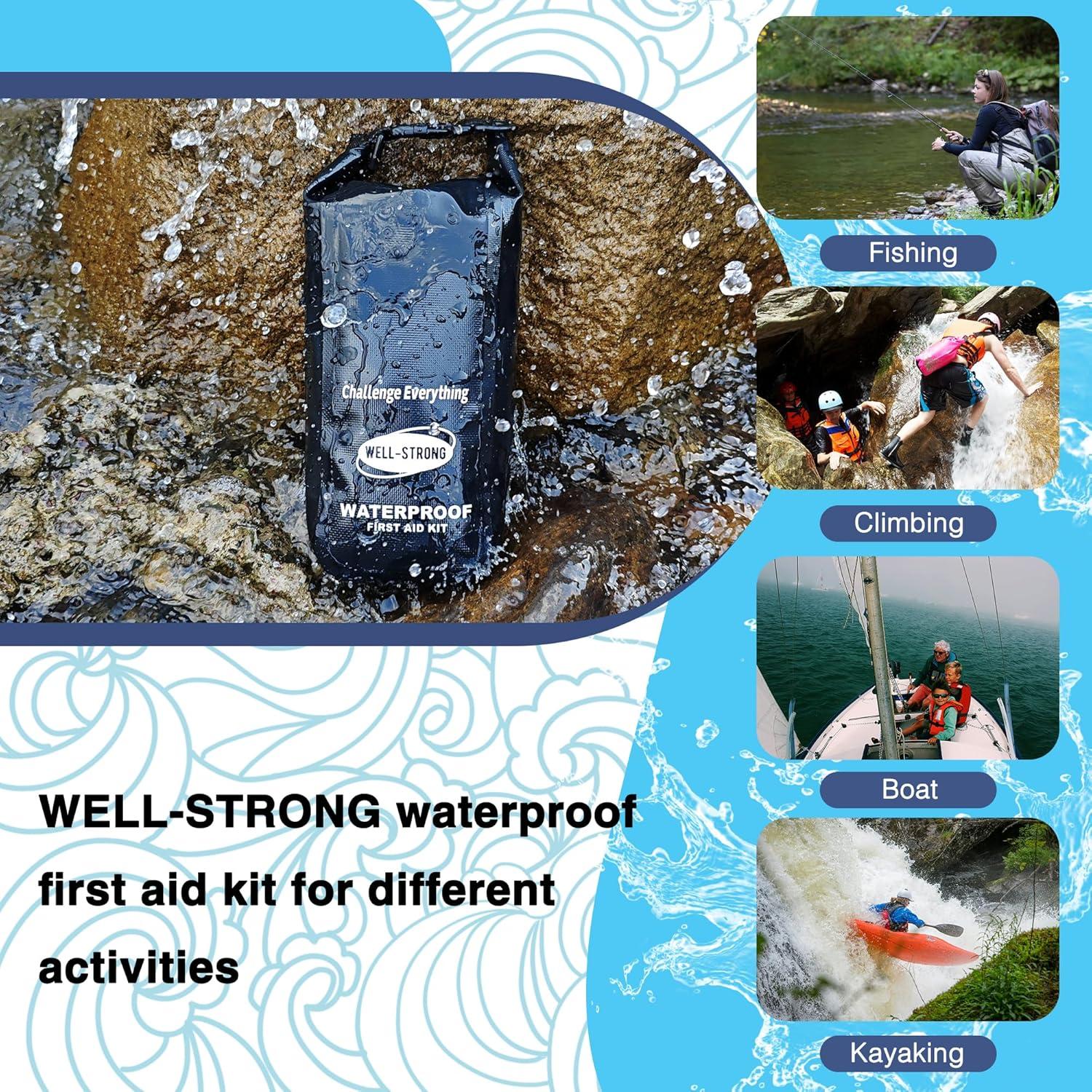 Kit de Primeros Auxilios Impermeable WELL-STRONG 26cm Negro