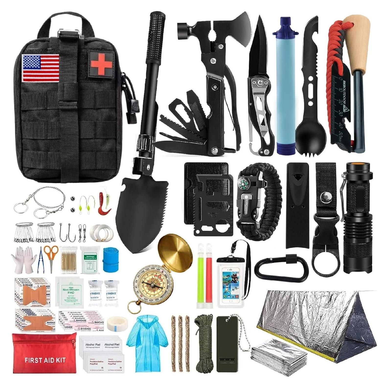 Kit de Supervivencia RKR OUTDOOR 210 Piezas para Camping