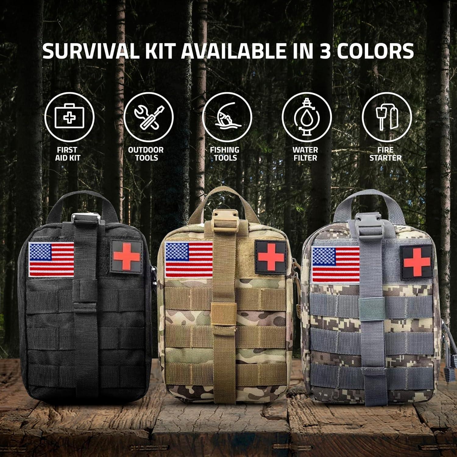 Kit de Supervivencia RKR OUTDOOR 210 Piezas para Camping