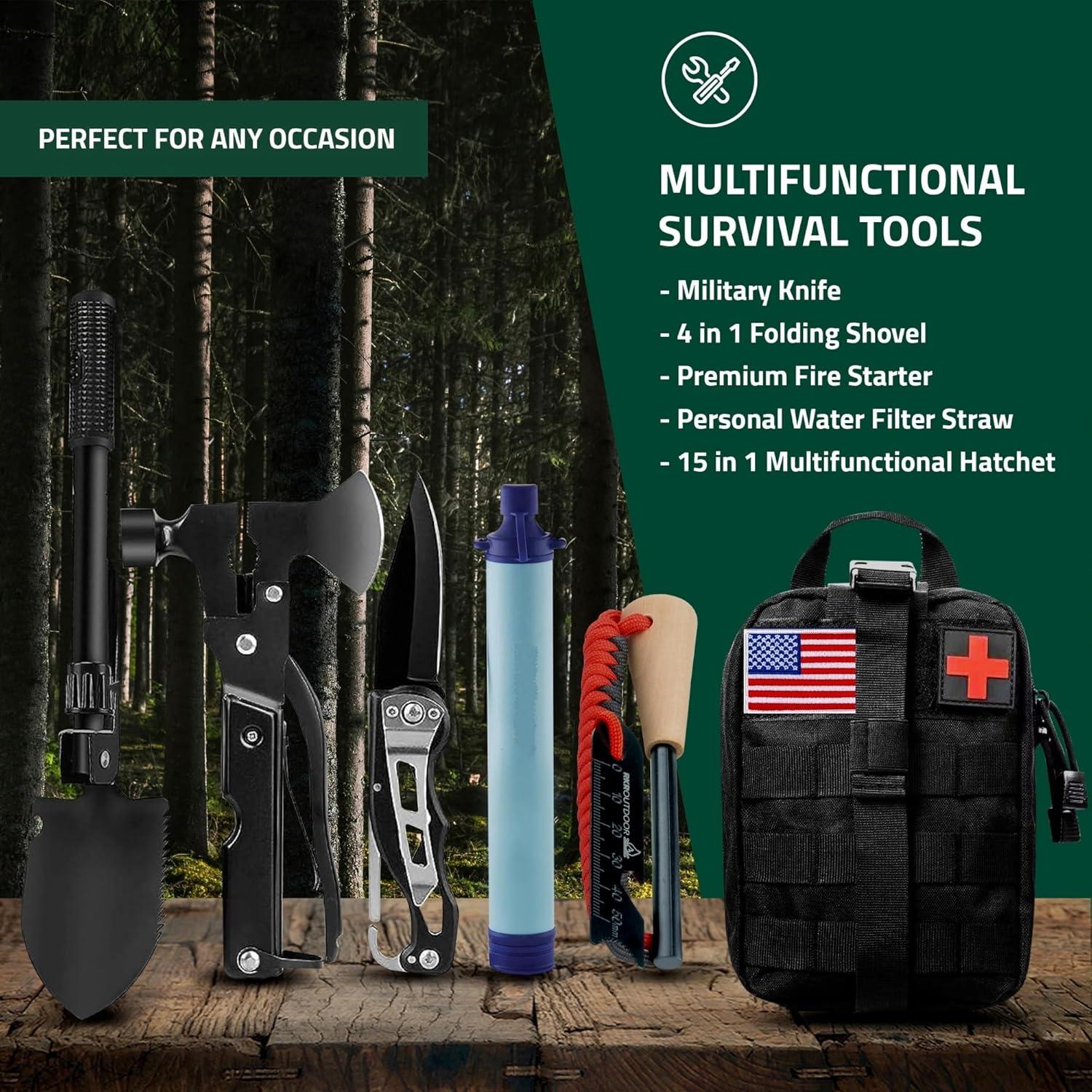 Kit de Supervivencia RKR OUTDOOR 210 Piezas para Camping