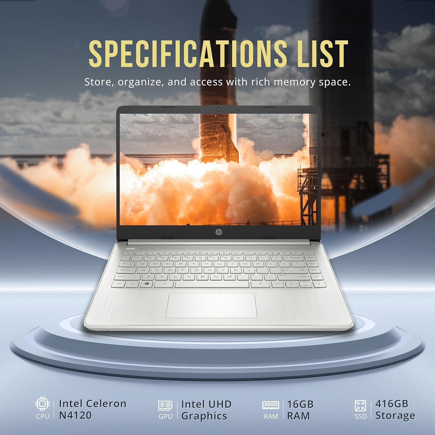 Laptop HP Stream 14" Celeron N4120 16GB 416GB Plata