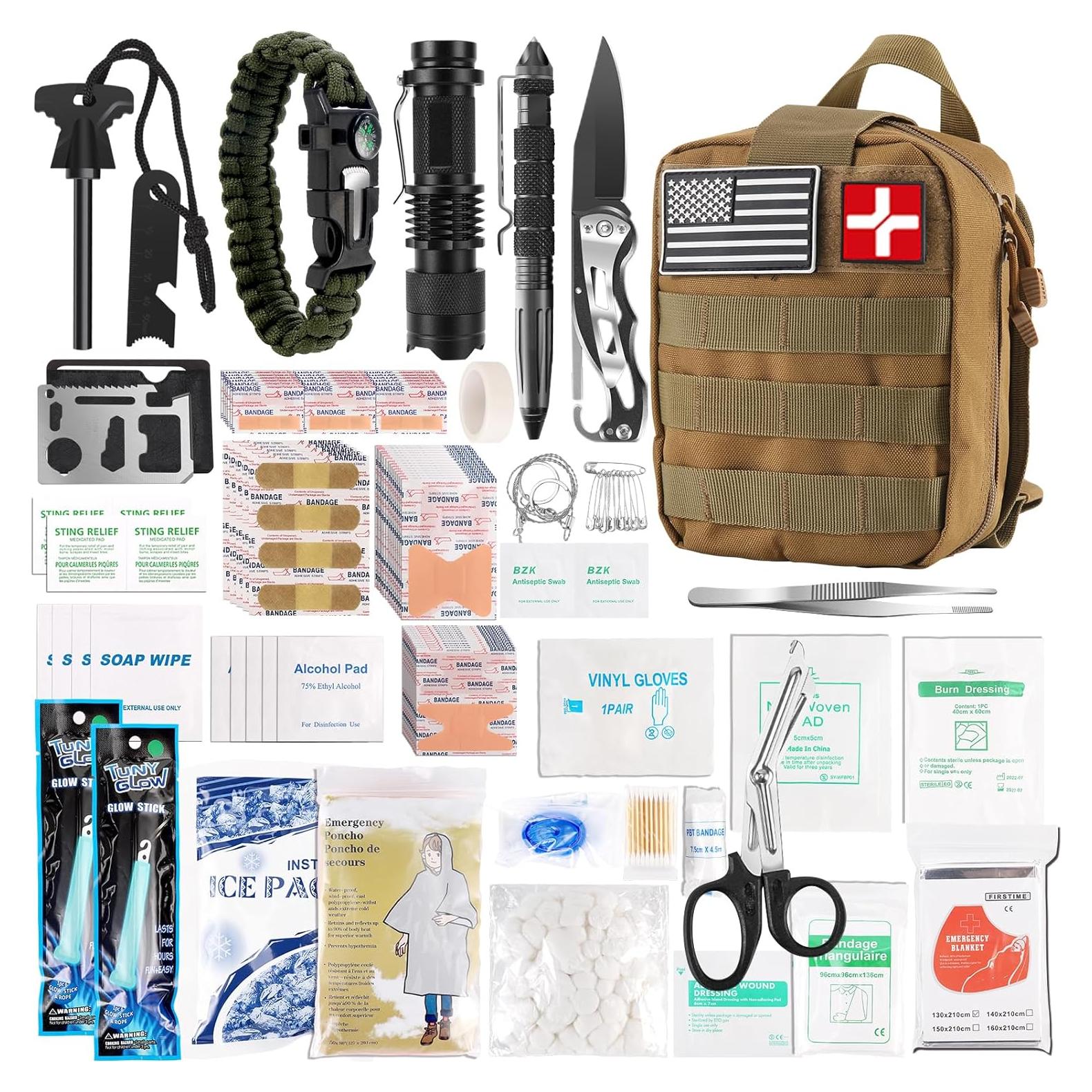 Kit de Primeros Auxilios y Supervivencia Dlmd 288 Piezas Caqui