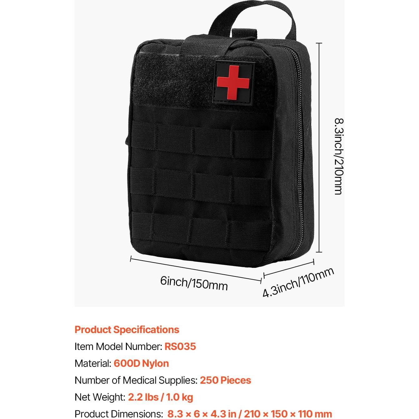 Kit de Primeros Auxilios VEVOR 250 Piezas Nylon 600D