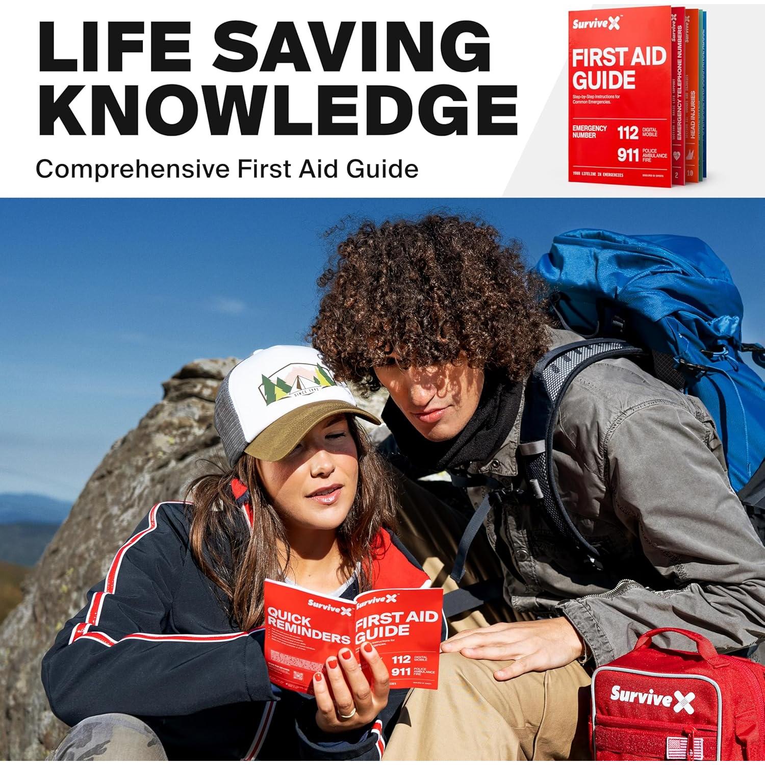 Kit de Primeros Auxilios Compacto SurviveX - 14x9.5x18.5cm