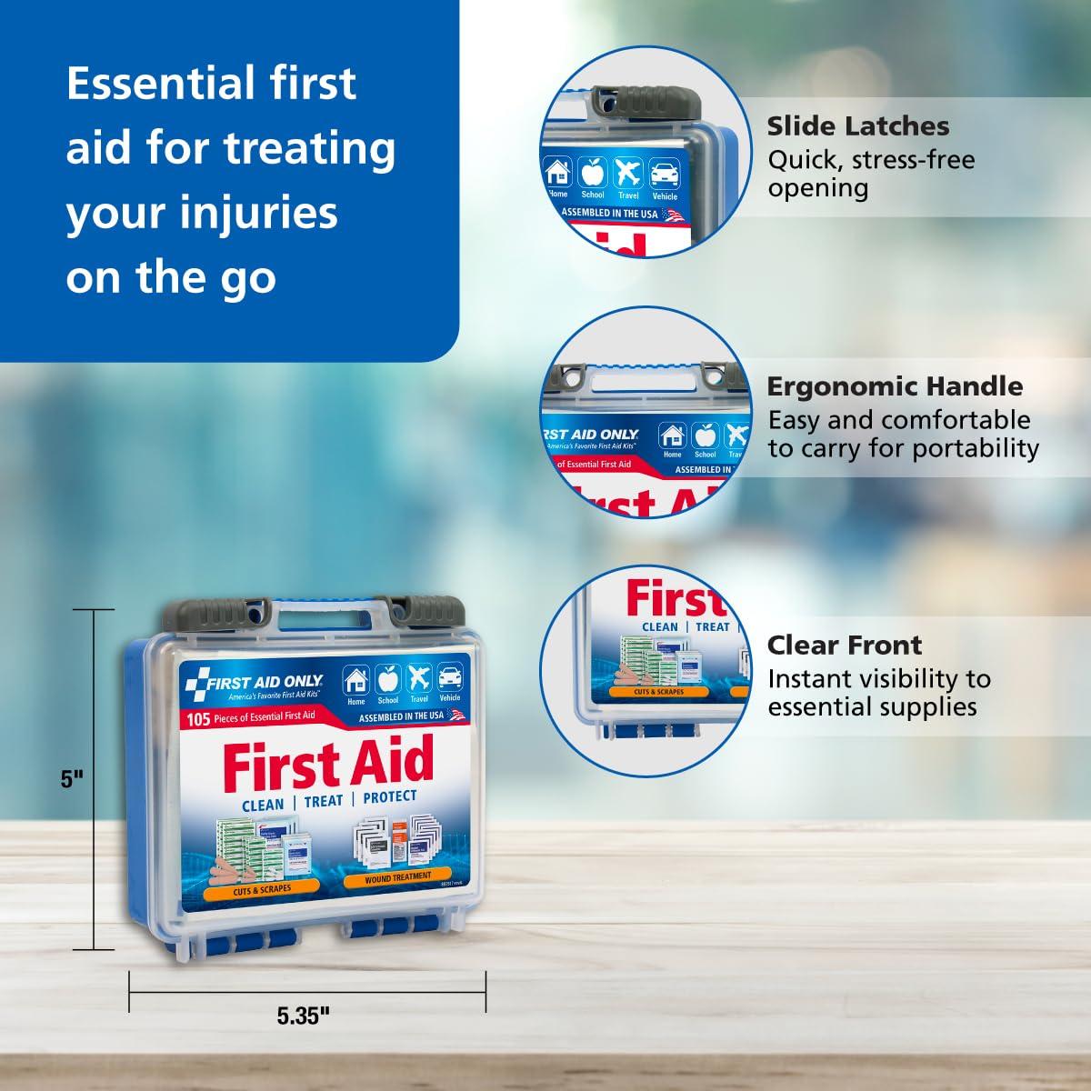 Kit de Primeros Auxilios Pac-Kit 91249, 105 Piezas para Hogar y Viajes