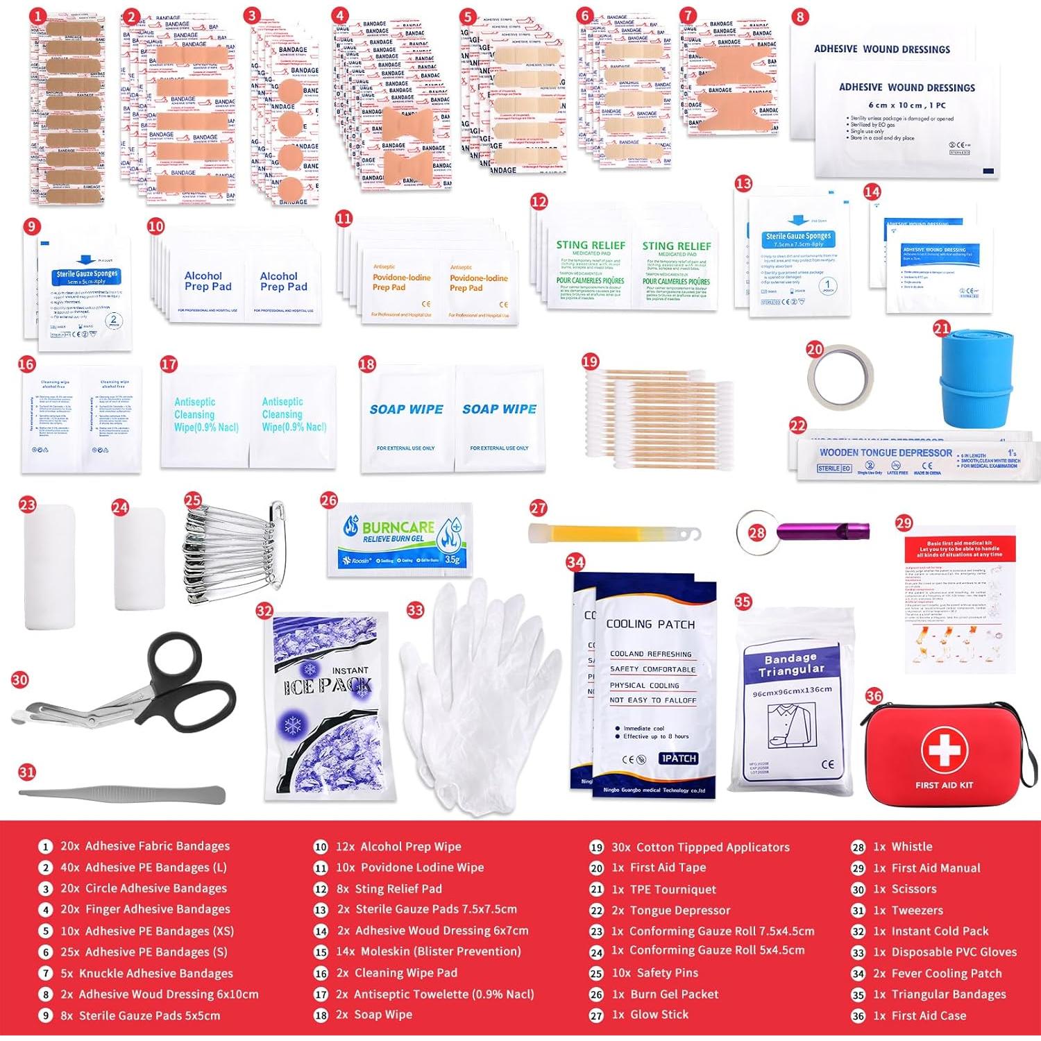 Kit de Primeros Auxilios Pumier Compacto Impermeable 263 Piezas