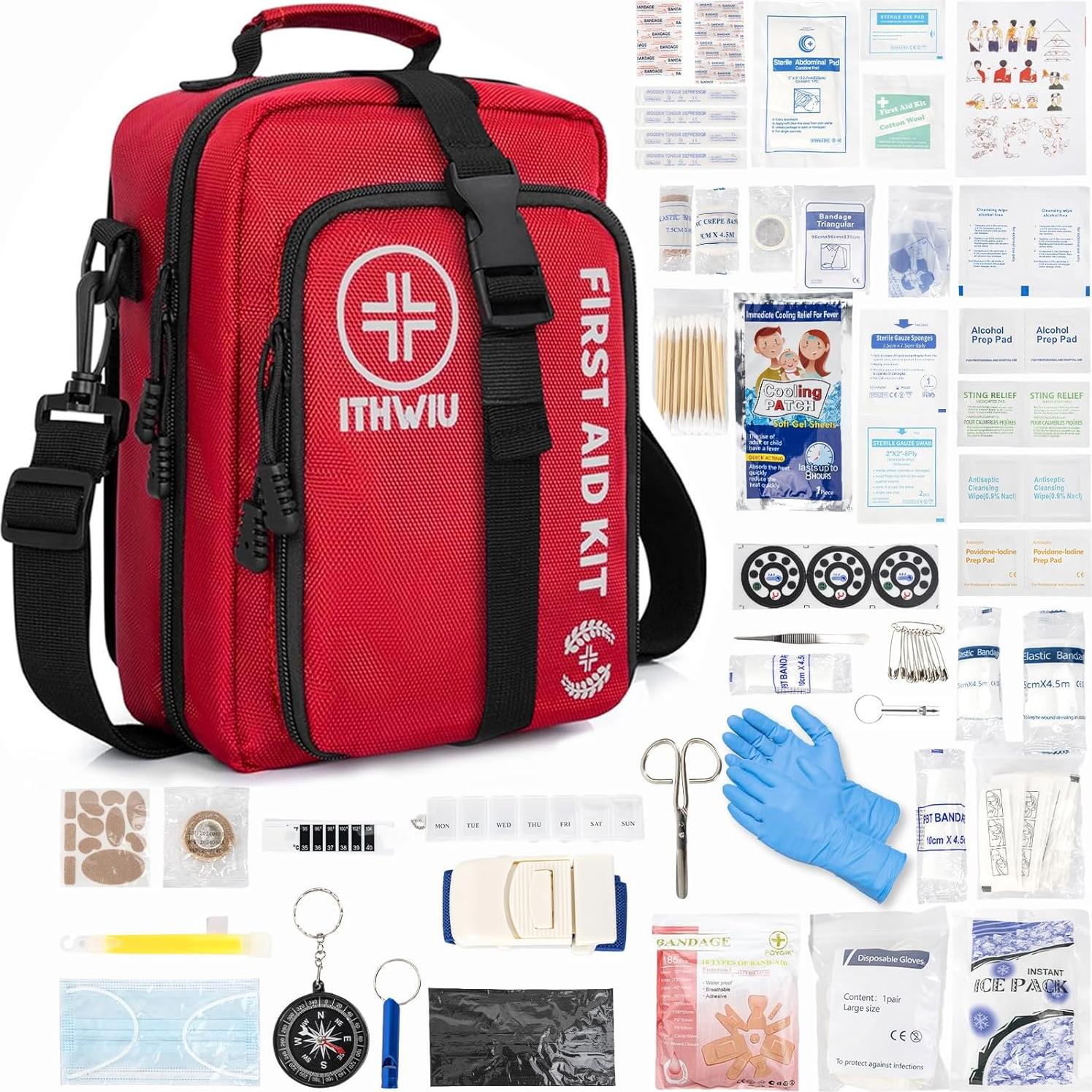 Kit de Primeros Auxilios ITHWIU 400 Piezas Impermeable Rojo