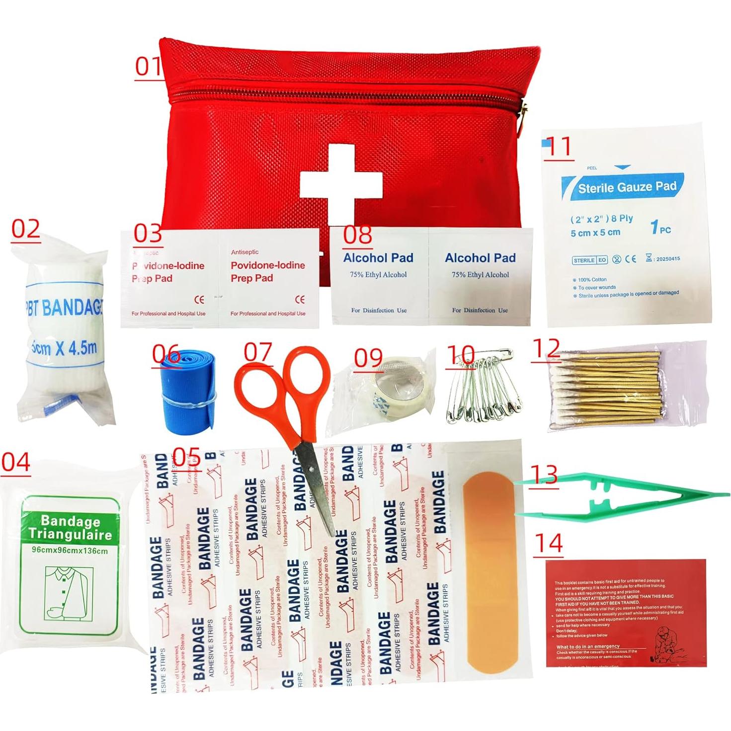 Kit de Primeros Auxilios QILUCKY 94 Piezas Compacto y Ligero