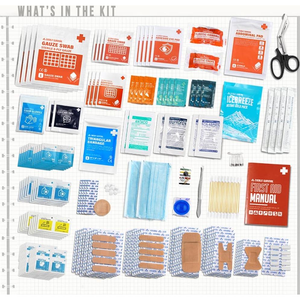 Kit de Primeros Auxilios 400 Pcs EVERLIT para Emergencias