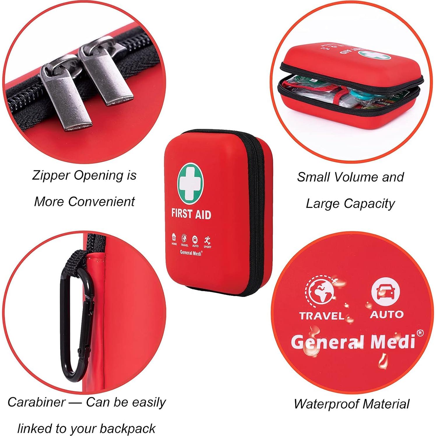 Kit de Primeros Auxilios General Medi - 170 Piezas - Rojo