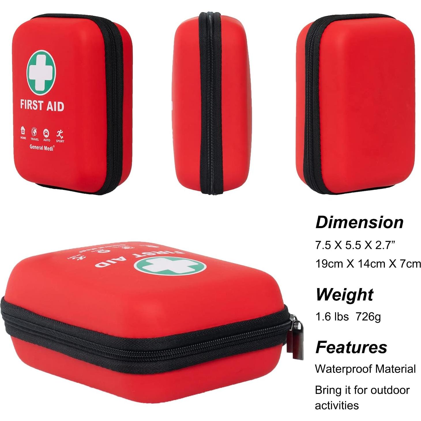 Kit de Primeros Auxilios General Medi - 170 Piezas - Rojo