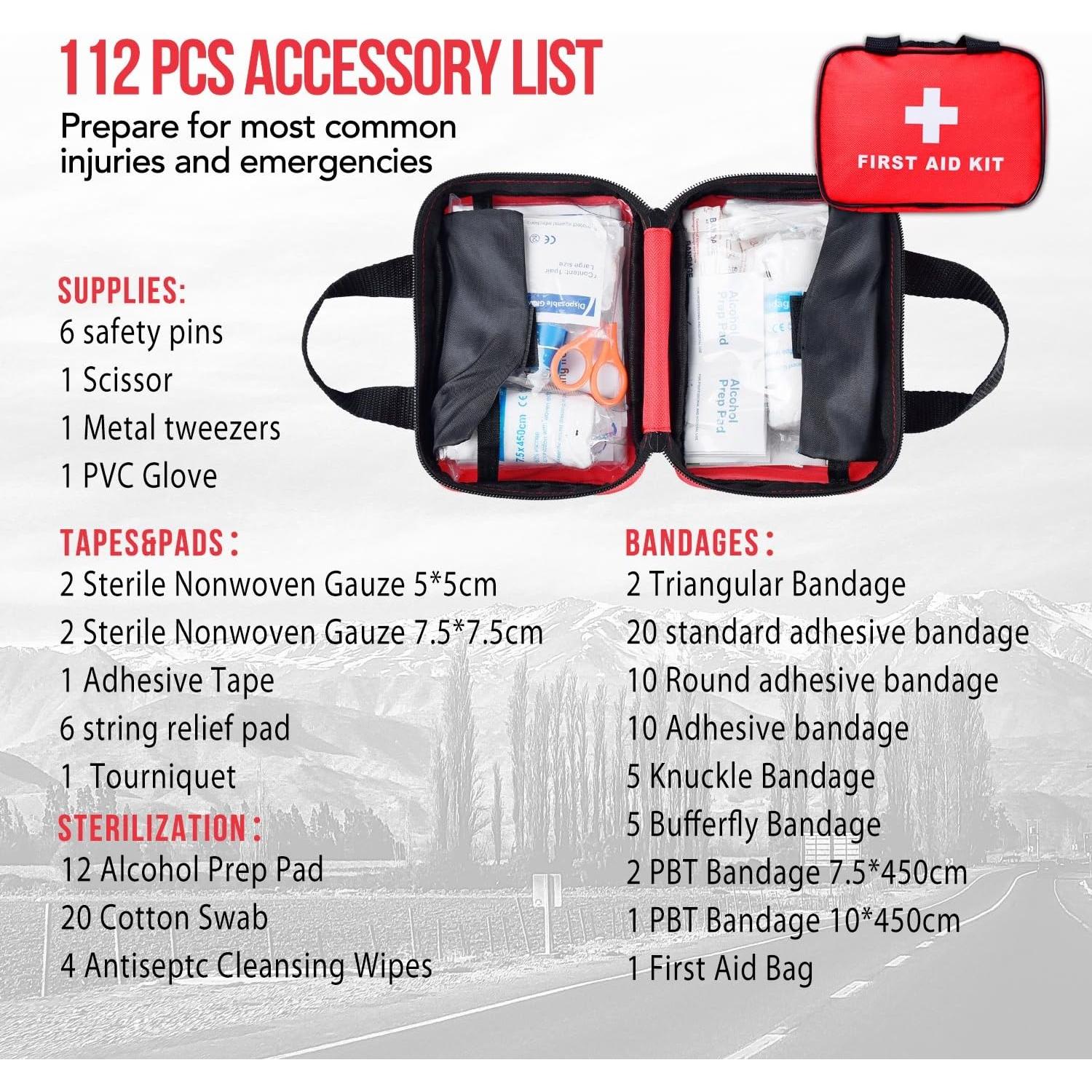 Kit de Primeros Auxilios SlimK 112 Piezas Compacto para Viajes