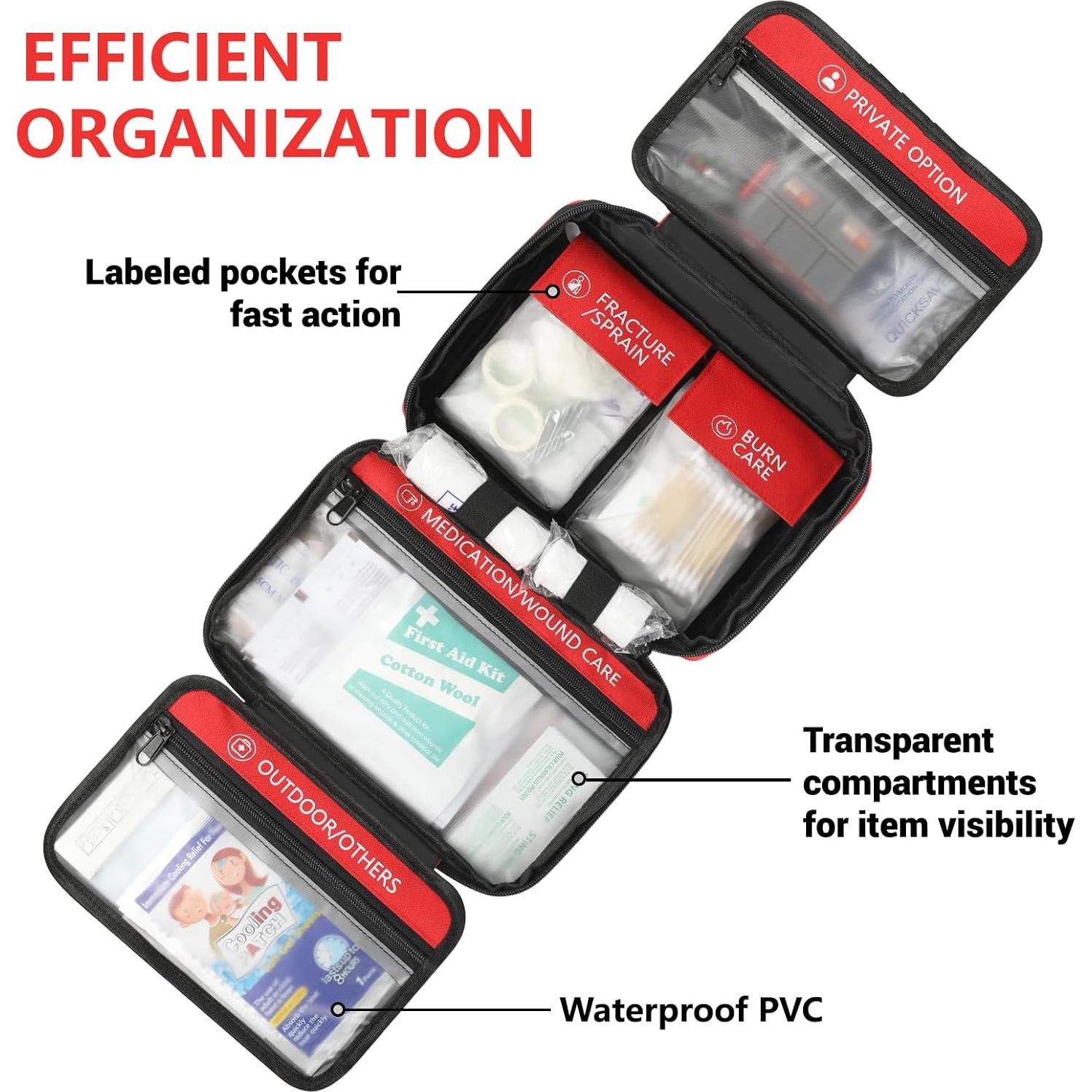 Kit de Primeros Auxilios Heltrek 450 Piezas Portátil para Emergencias