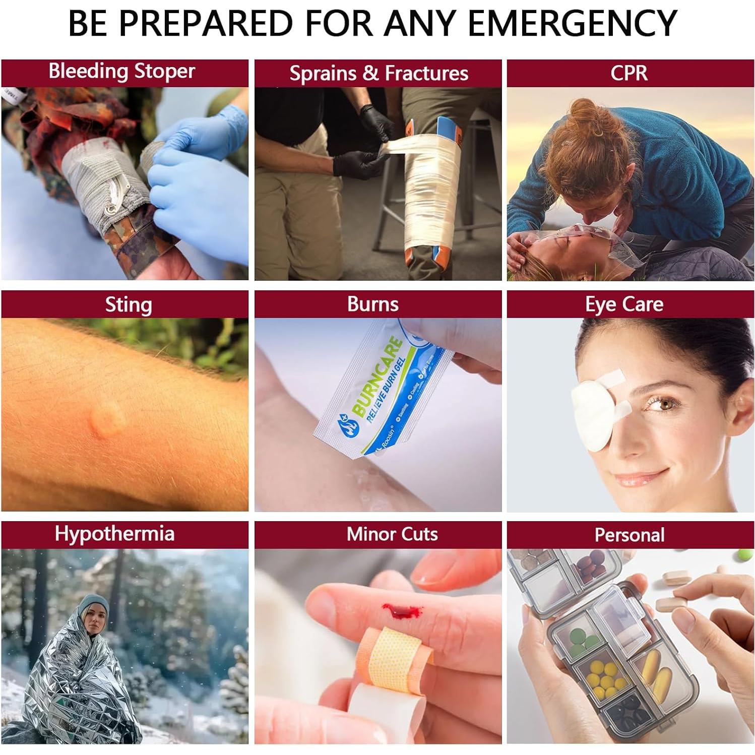 Kit de Primeros Auxilios Homestock+ Grande con Compartimentos Etiquetados