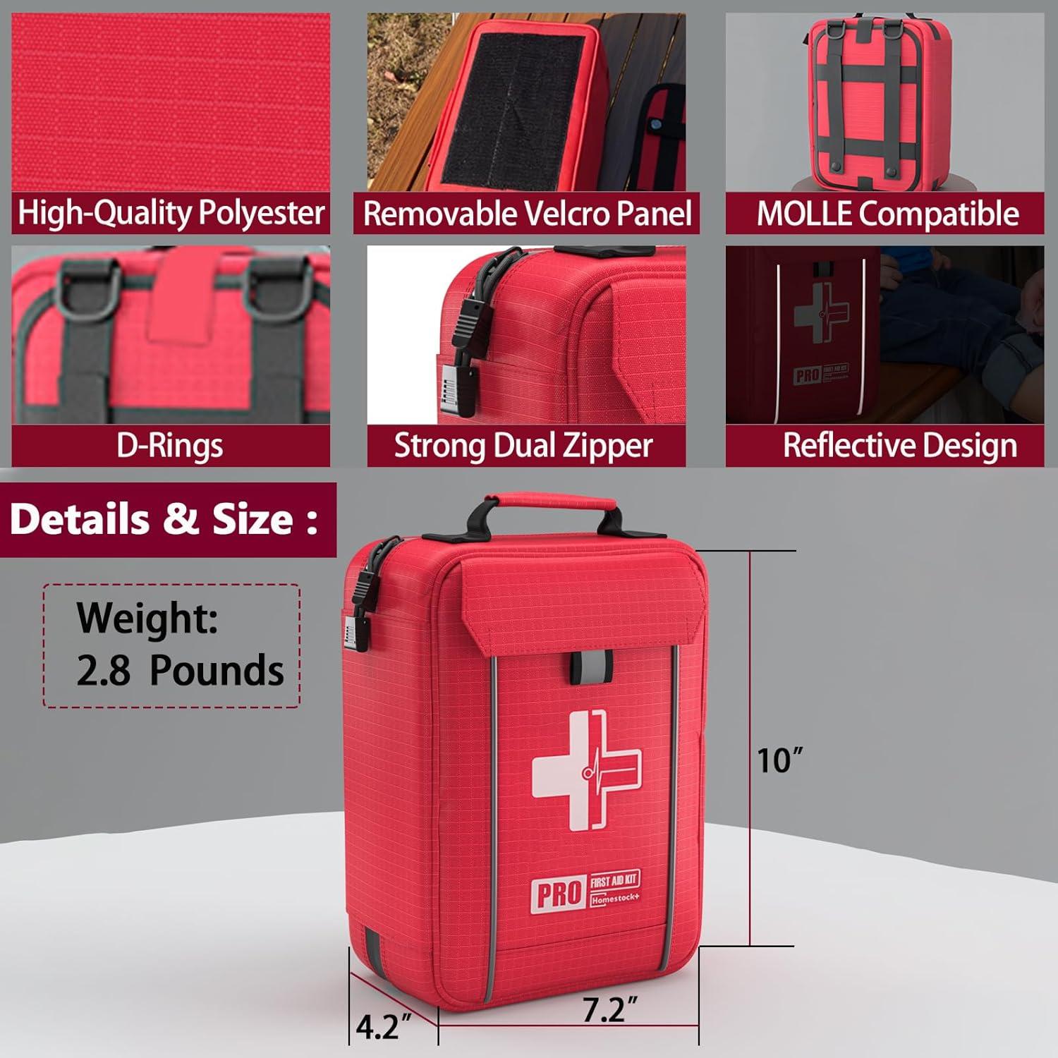 Kit de Primeros Auxilios Homestock+ Grande con Compartimentos Etiquetados