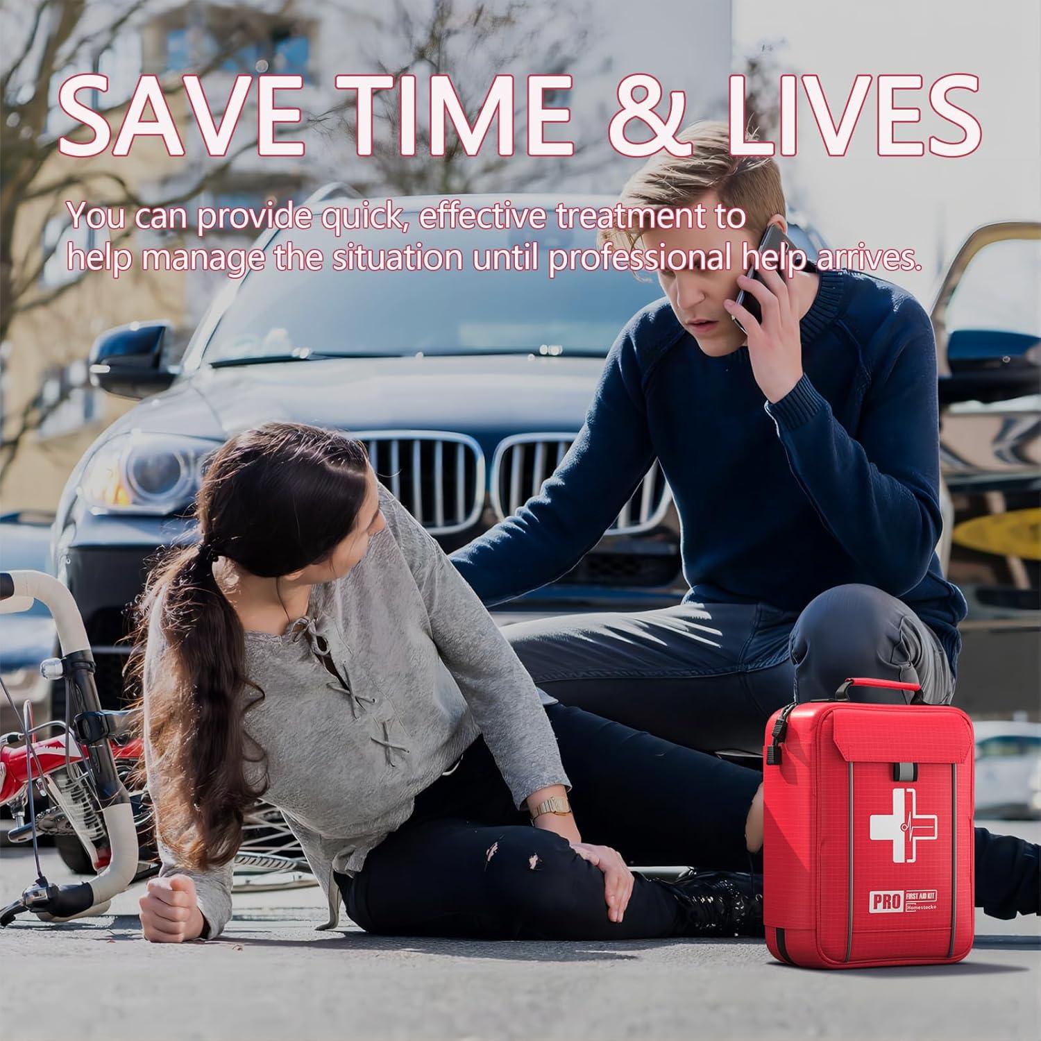 Kit de Primeros Auxilios Homestock+ Grande con Compartimentos Etiquetados