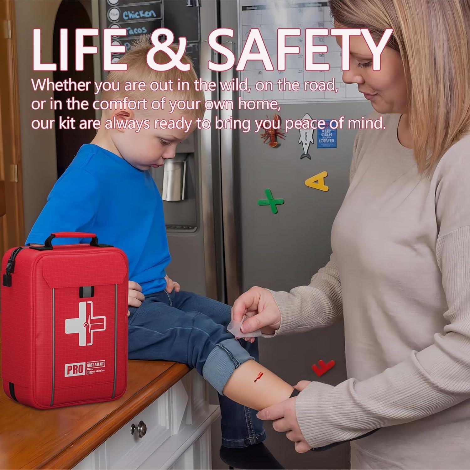 Kit de Primeros Auxilios Homestock+ Grande con Compartimentos Etiquetados