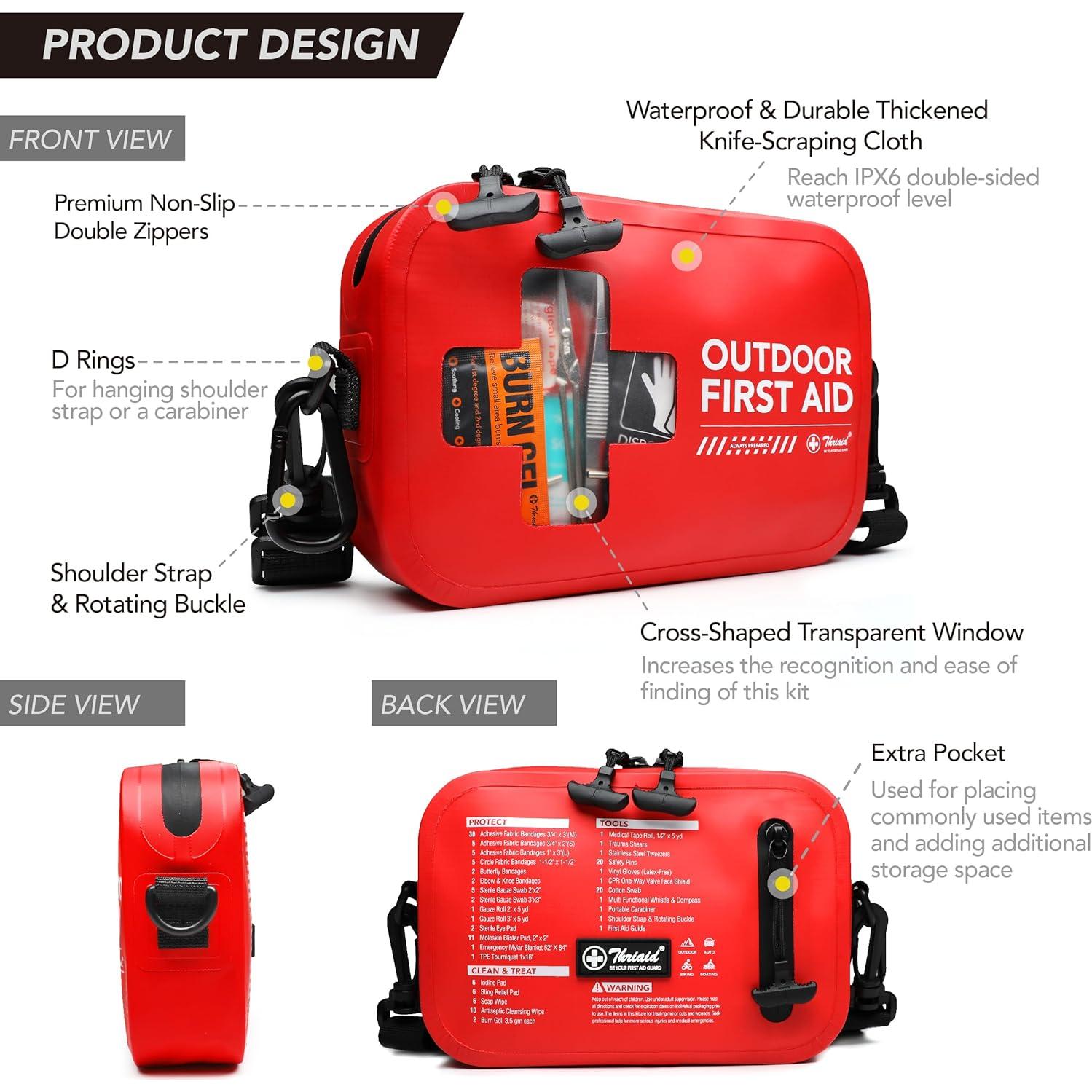 Kit de Primeros Auxilios 152 PCS THRIAID Impermeable 18.7x13 cm