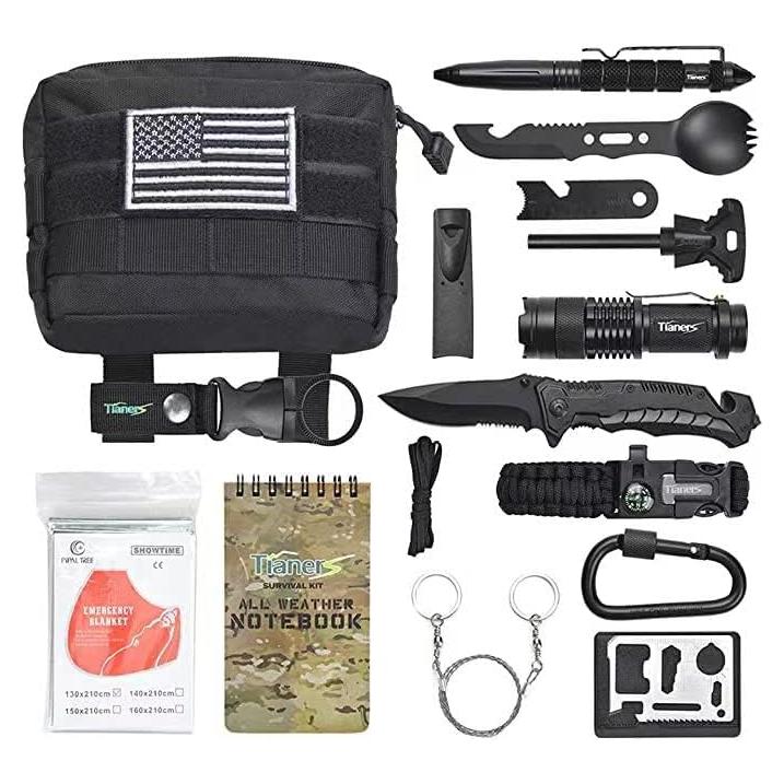 Kit de Supervivencia 16 en 1 Tianers - Herramientas EDC Compactas