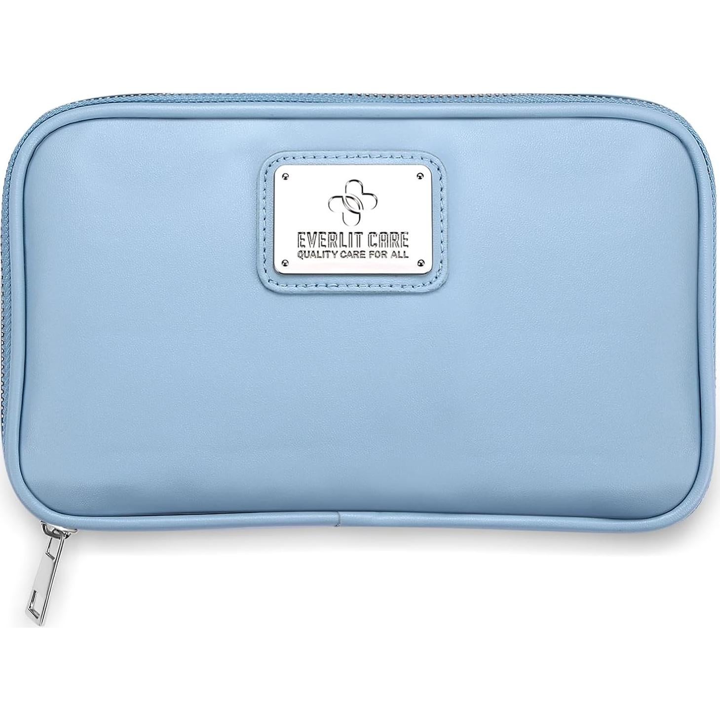 Car First Aid Kit with Emergency Supplies Survival Gear Including Window Breaker Disposable Urine Bag Mountable Survival Kit for Family Travel in Car (Cyan)