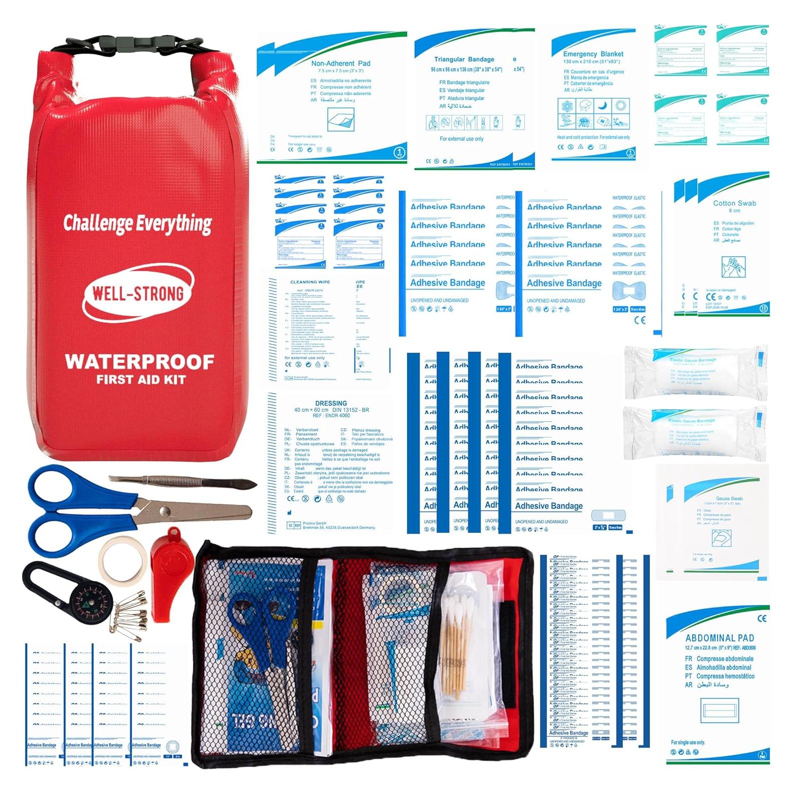 Kit de Primeros Auxilios Impermeable WELL-STRONG 210 Piezas