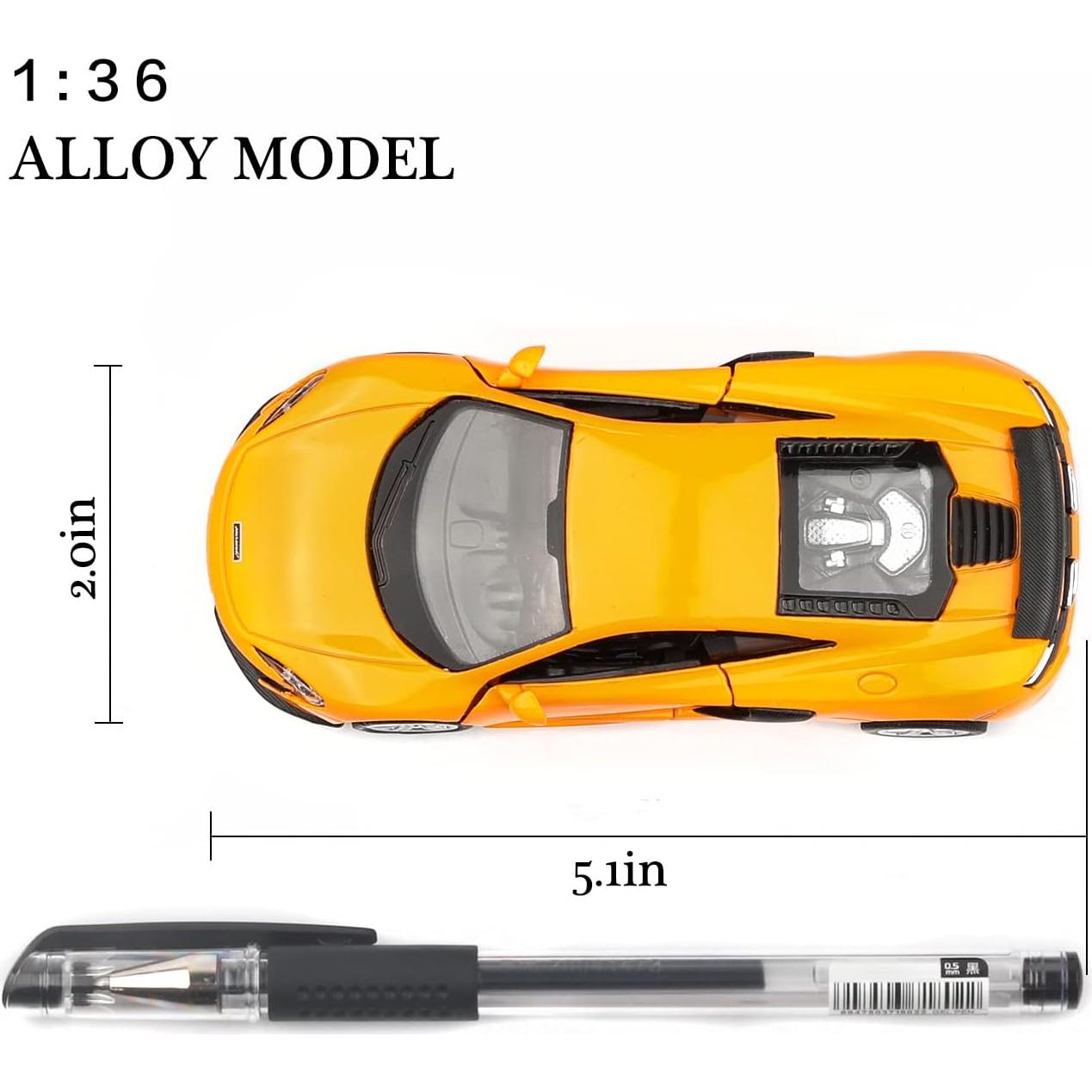 Coche de metal TOKAXI McLaren 650S a escala 1/36 retroceso