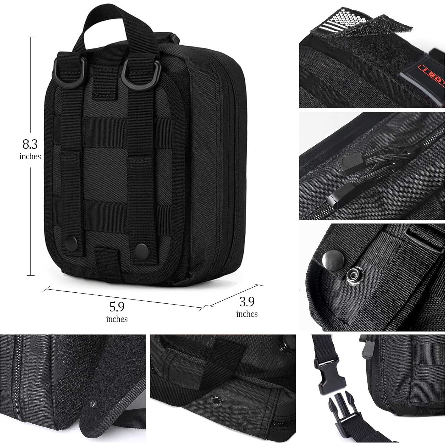 Kit de Primeros Auxilios I GO 251 Piezas Bolsa Táctica Negra